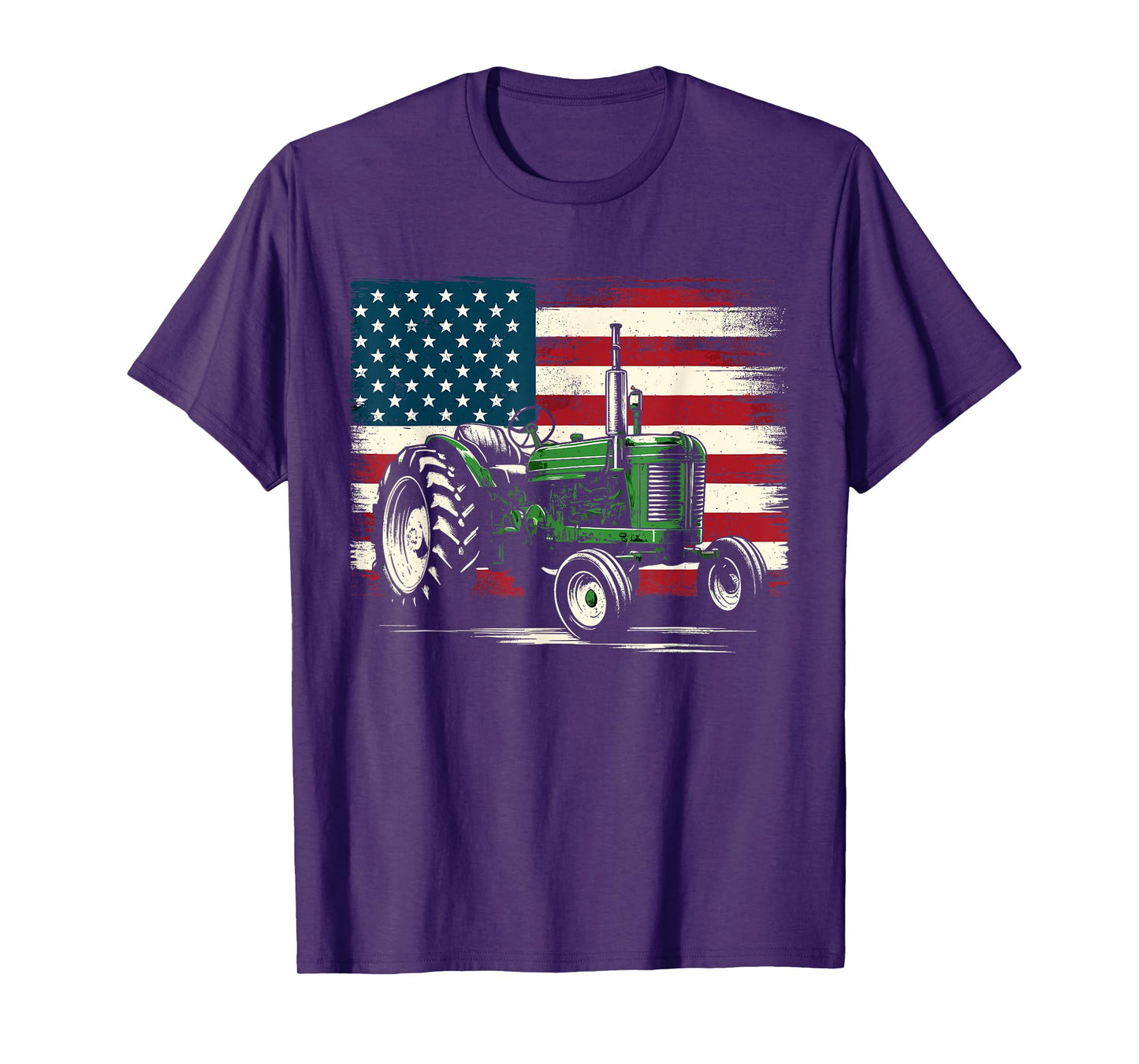 Agriculture Farm Tractor USA Flag Retro American Farm USA T-Shirt for Women Kids Men