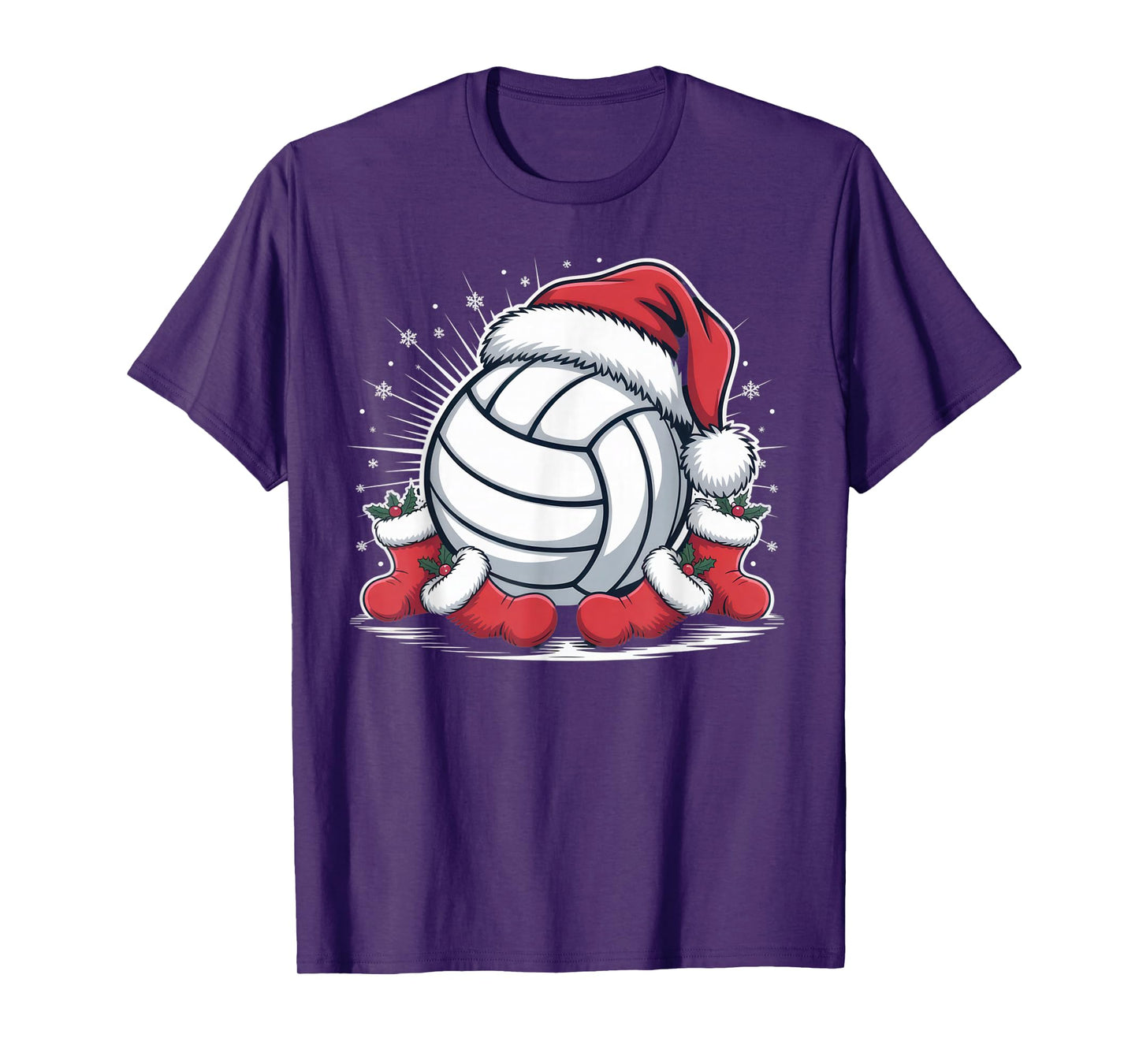 Christmas Volleyball Lovers Santa Hat Festive Sports Fun T-Shirt