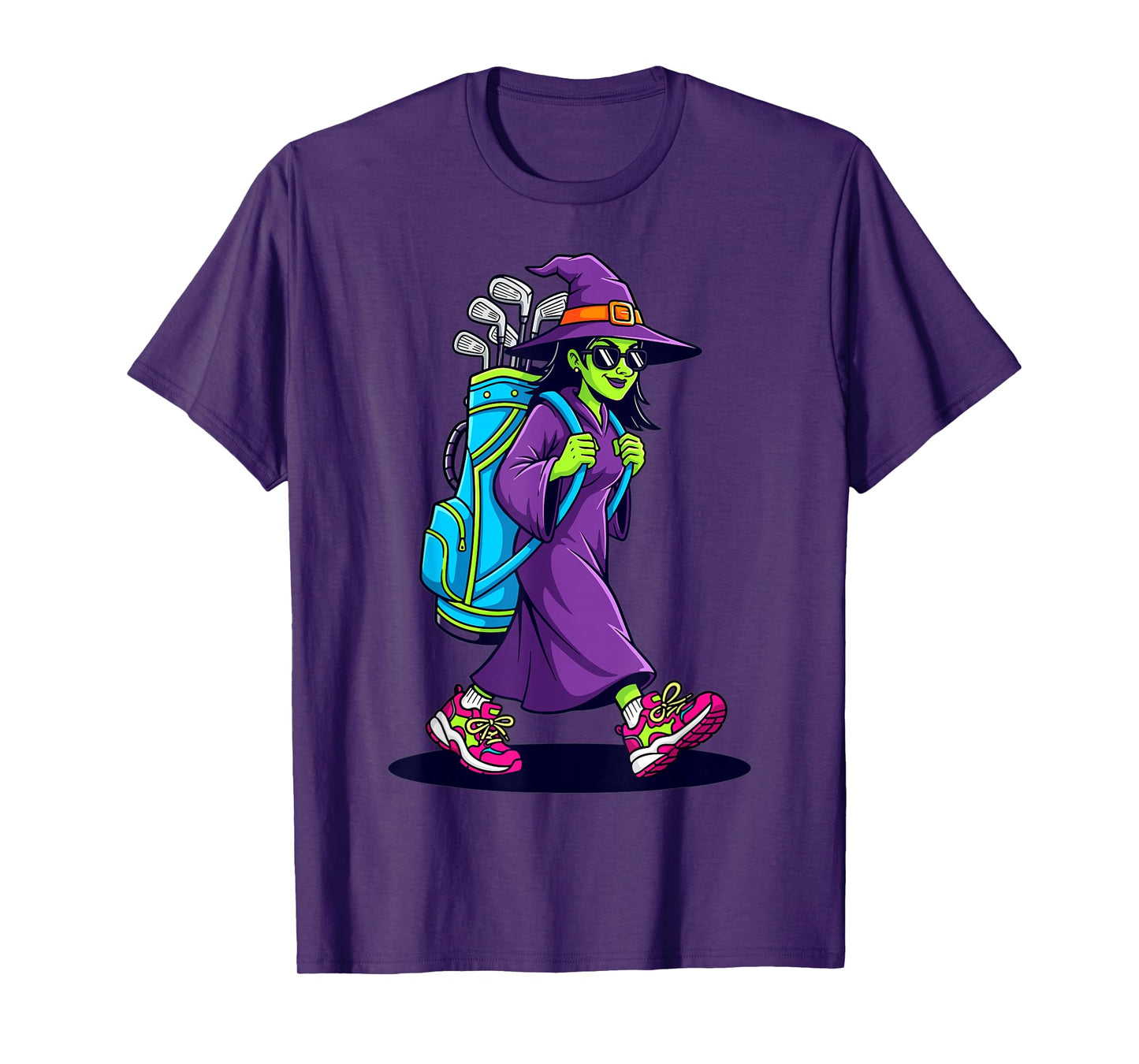 Witch Golf Halloween Costume Funny Retro Design T-Shirt
