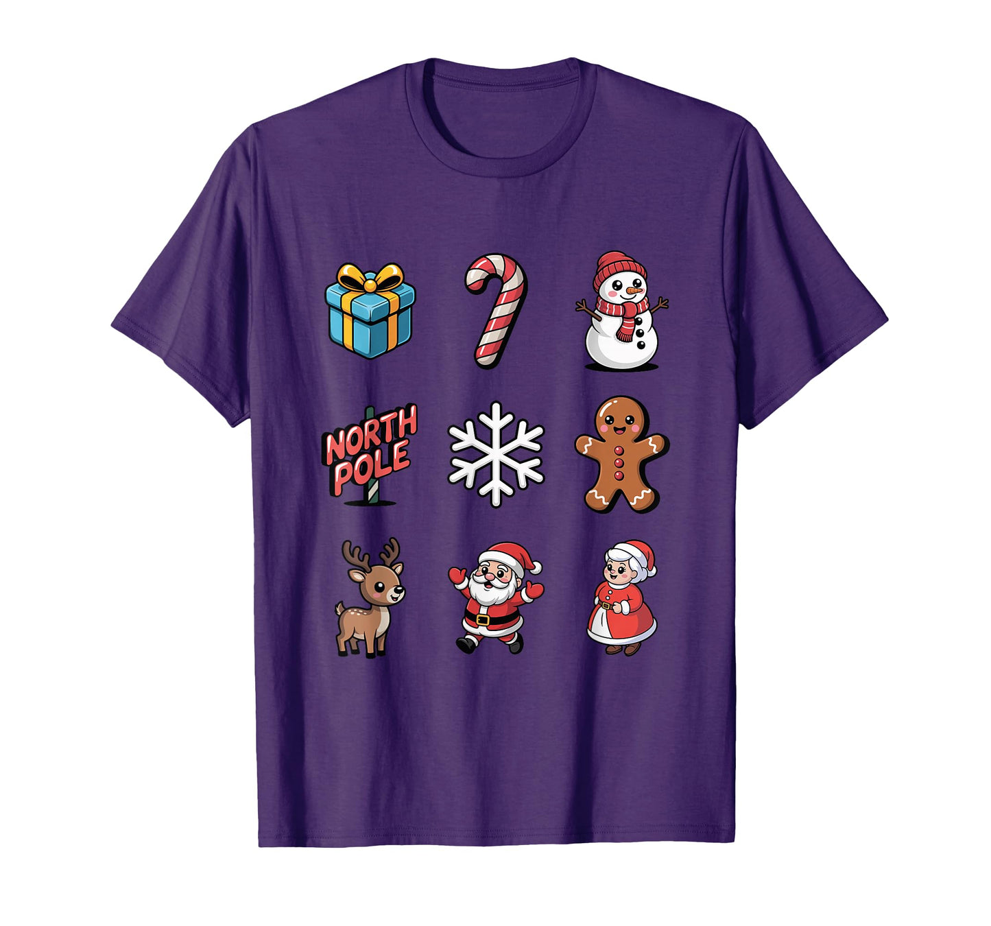 Cute Gingerbread Santa Candy Cane Holiday Xmas T-Shirt