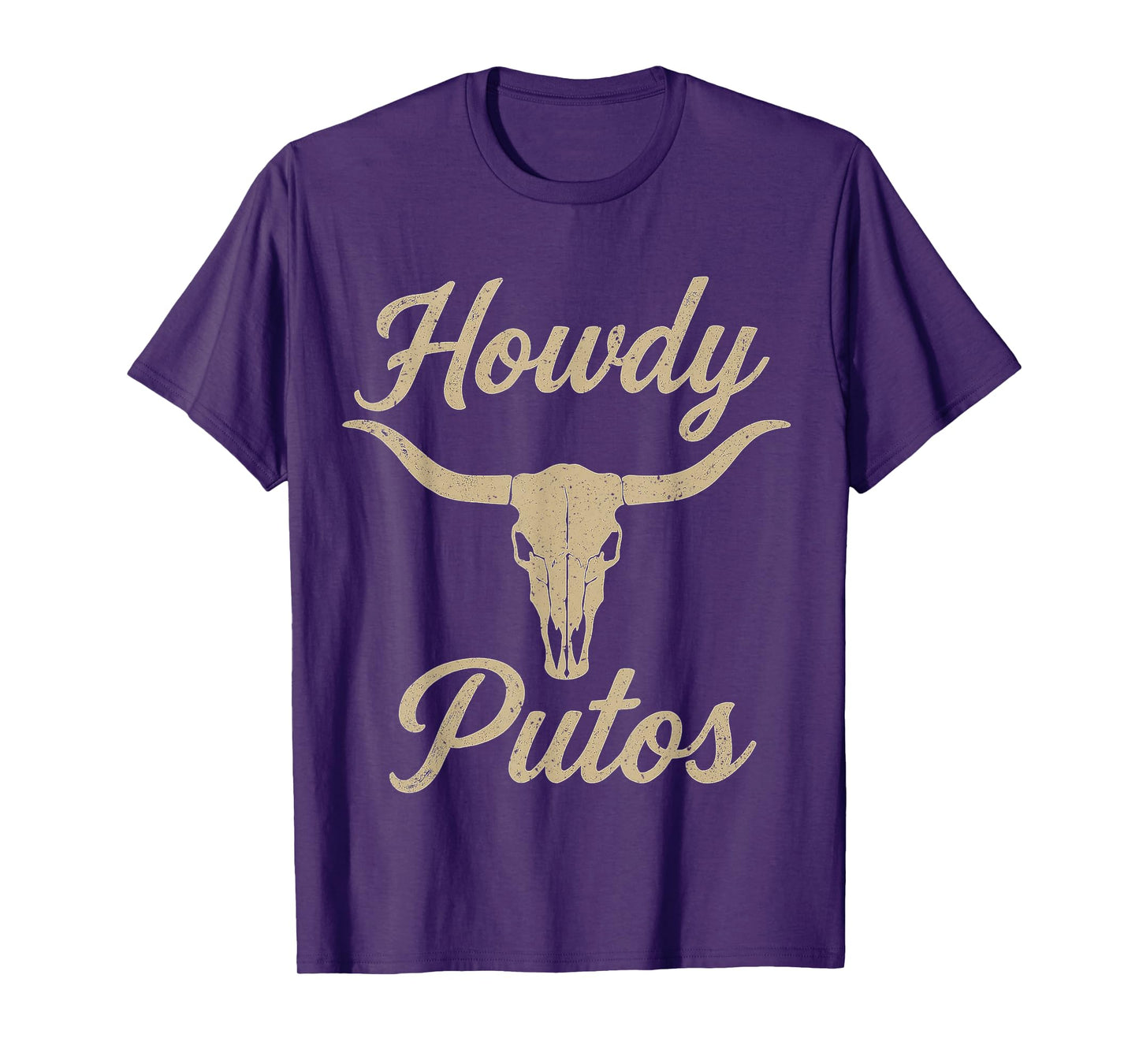 Howdy Putos Bull Skull Country Western Cowboy Gifts Tee T-Shirt