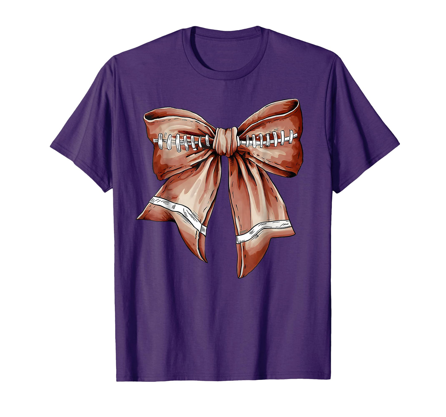 Coquette Bow Pumpkin Football Mom Girls Thanksgiving Autumn T-Shirt