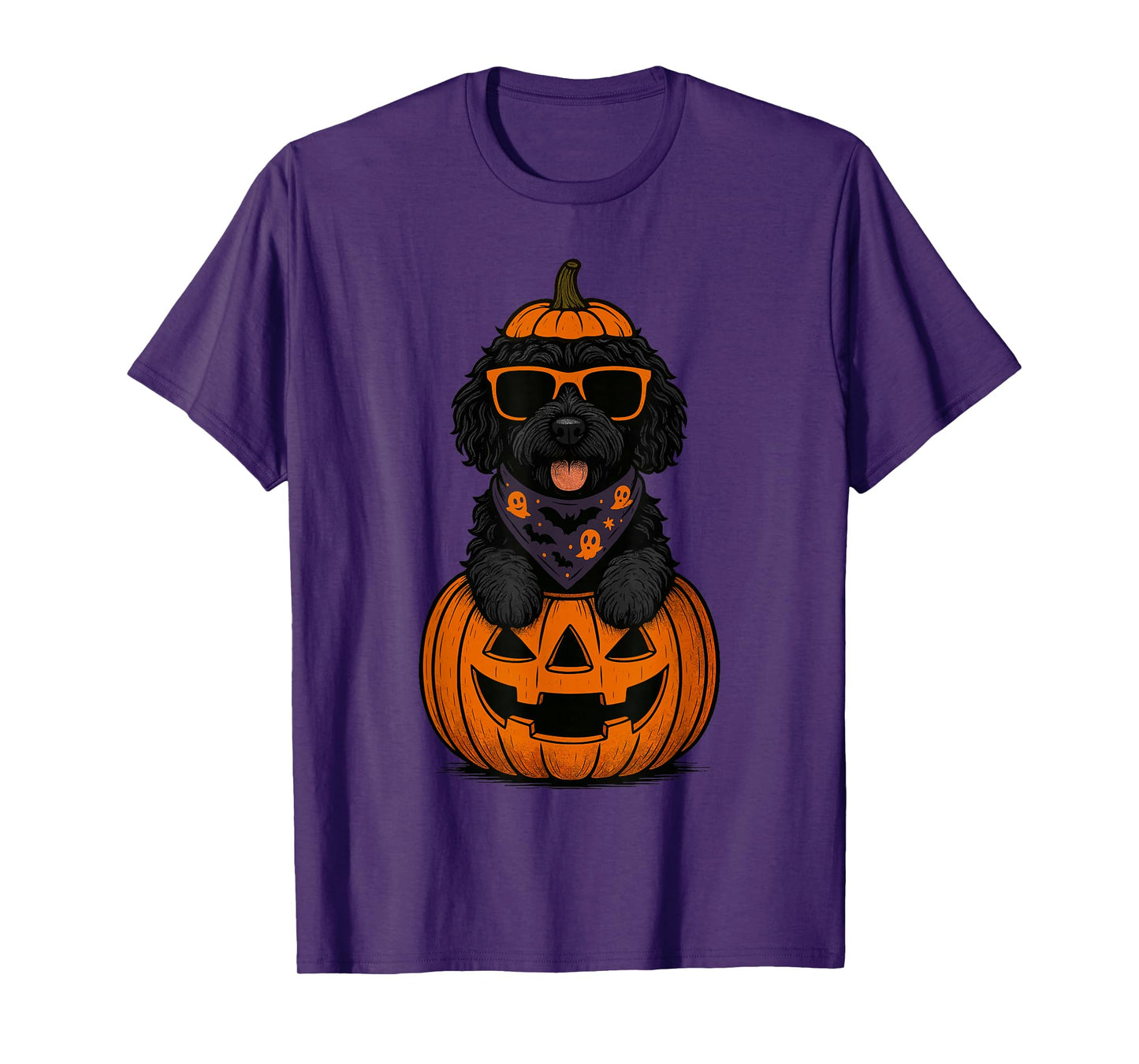 Spooky Portuguese Water Dog Pumpkin Halloween Dog Lover T-Shirt
