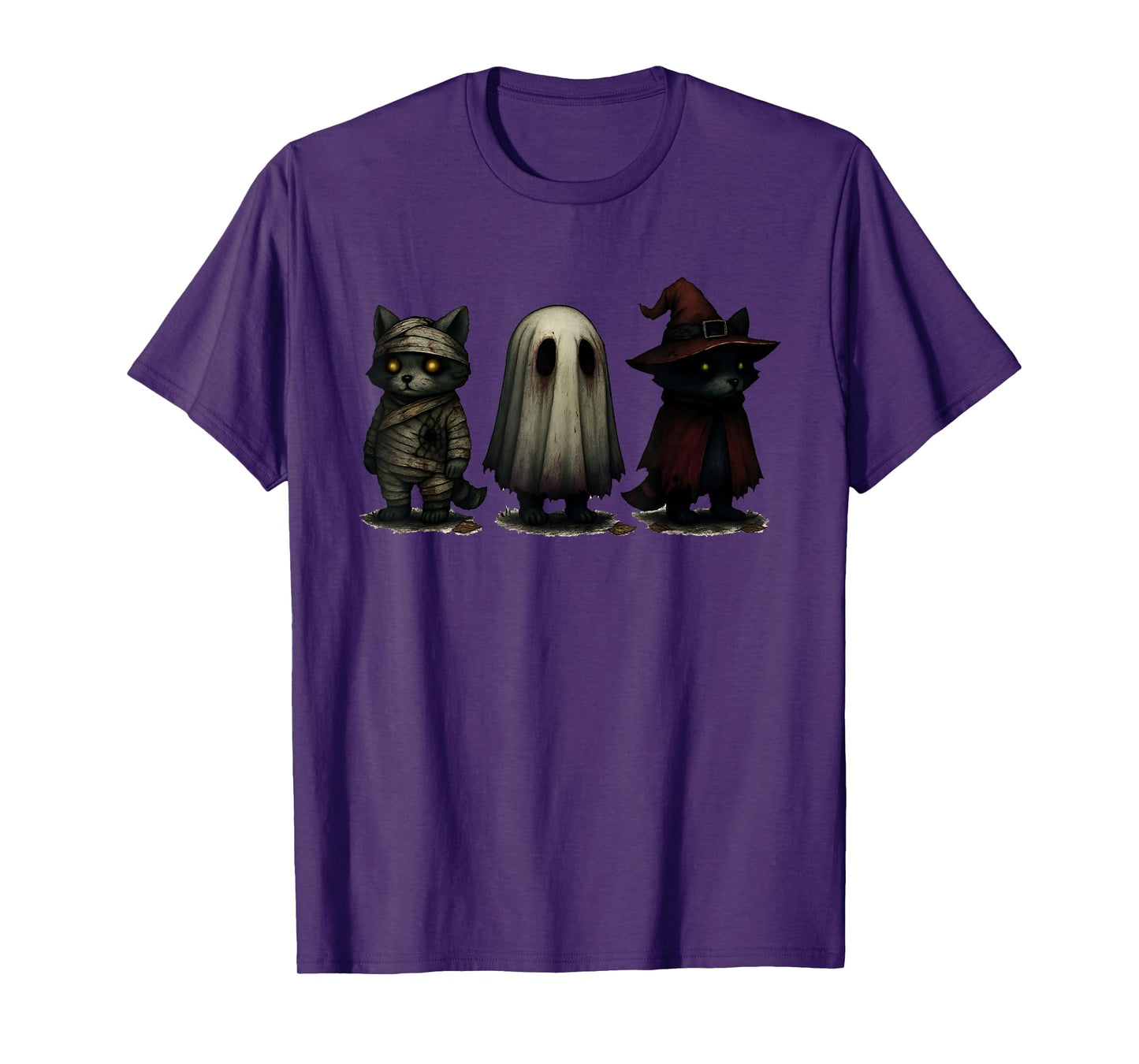 Spooky and Feral Funny Witch Ghost Raccoon Halloween Costume T-Shirt