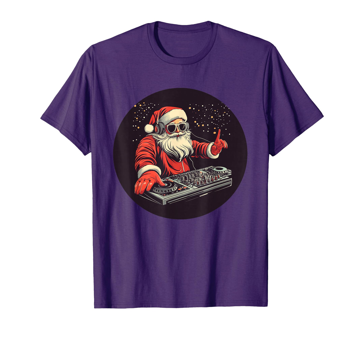 Christmas Beats with DJ Santa Claus for Funny Festive Days T-Shirt