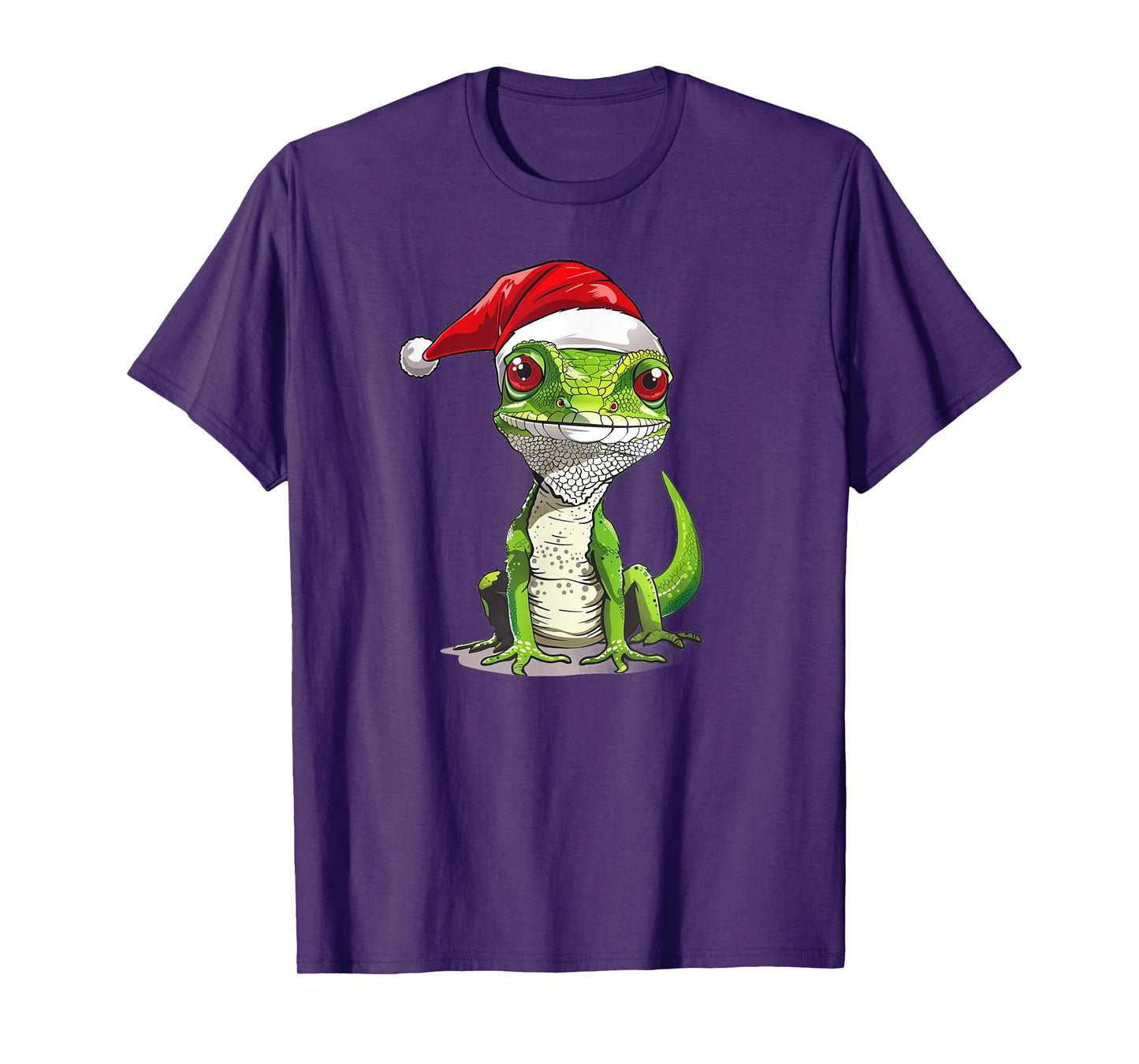 Pretty Lizard with Santa Claus Hat Outfit for Festive Season T-Shirt