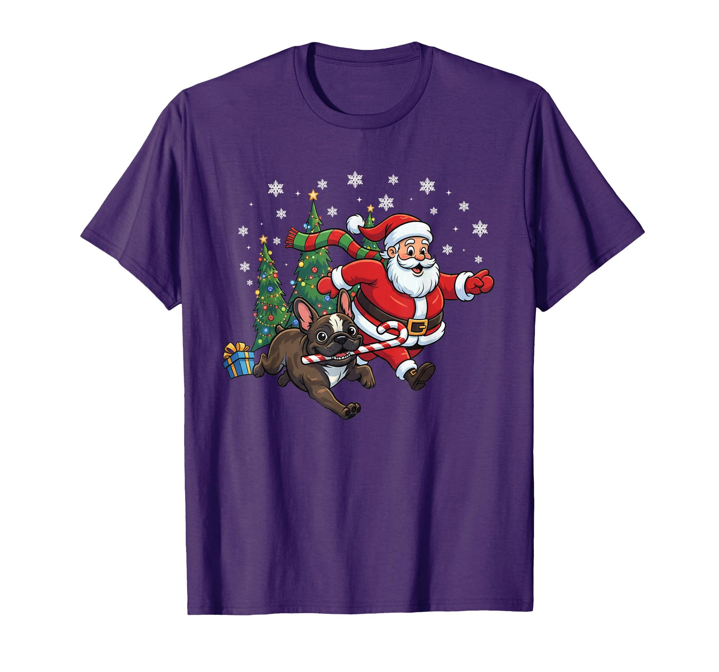 Christmas Dog Santa French Bulldog Xmas Dog Lover Men Women T-Shirt