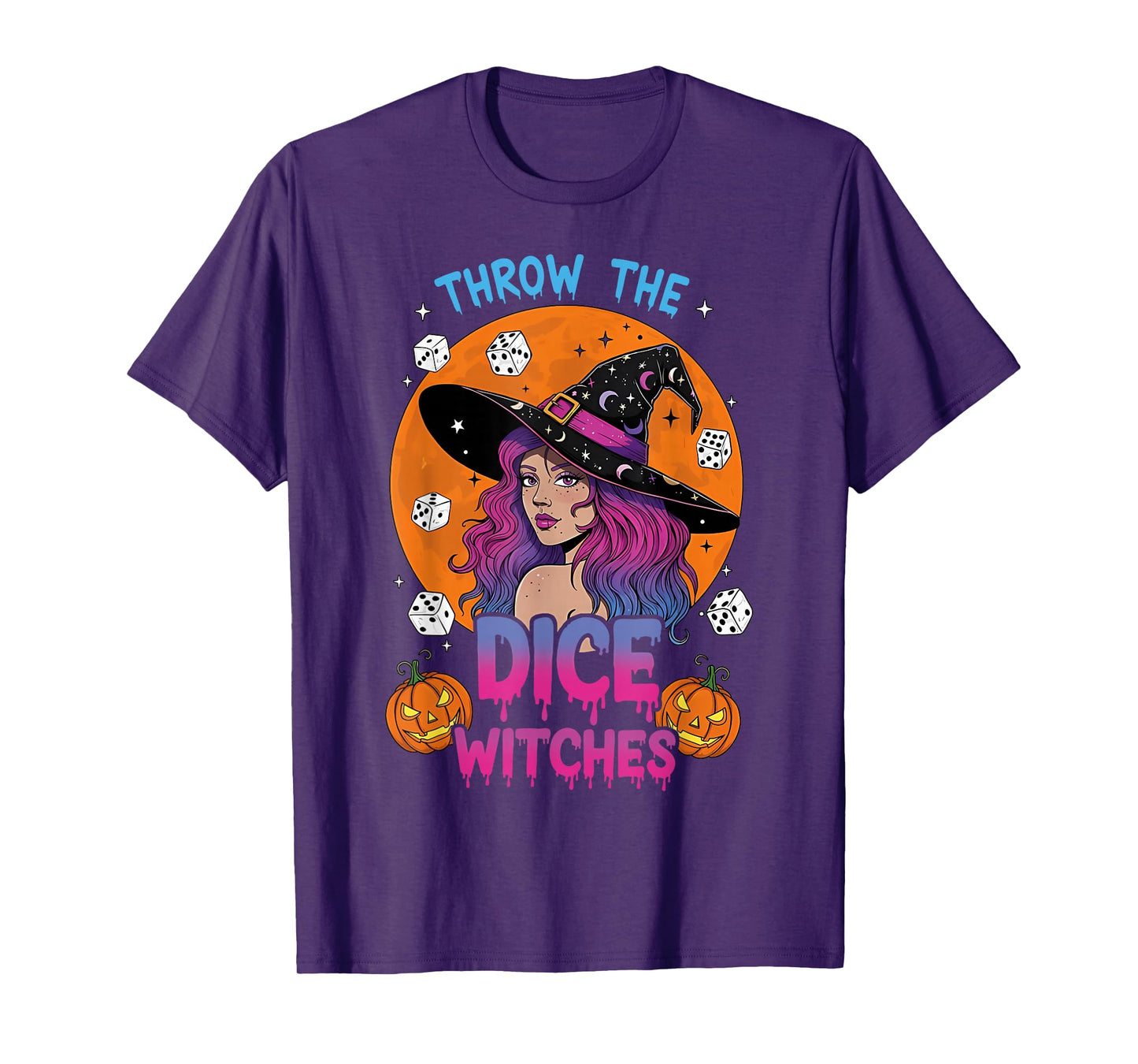 Throw The Dice Witches Bunco Party Funny Halloween Costume T-Shirt
