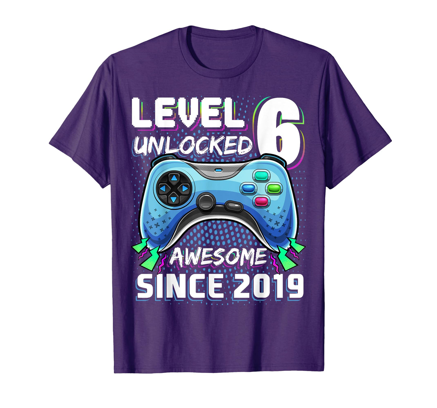 6th Birthday Boy Level 6 Gamer 6 Year Video Game Party T-Shirt