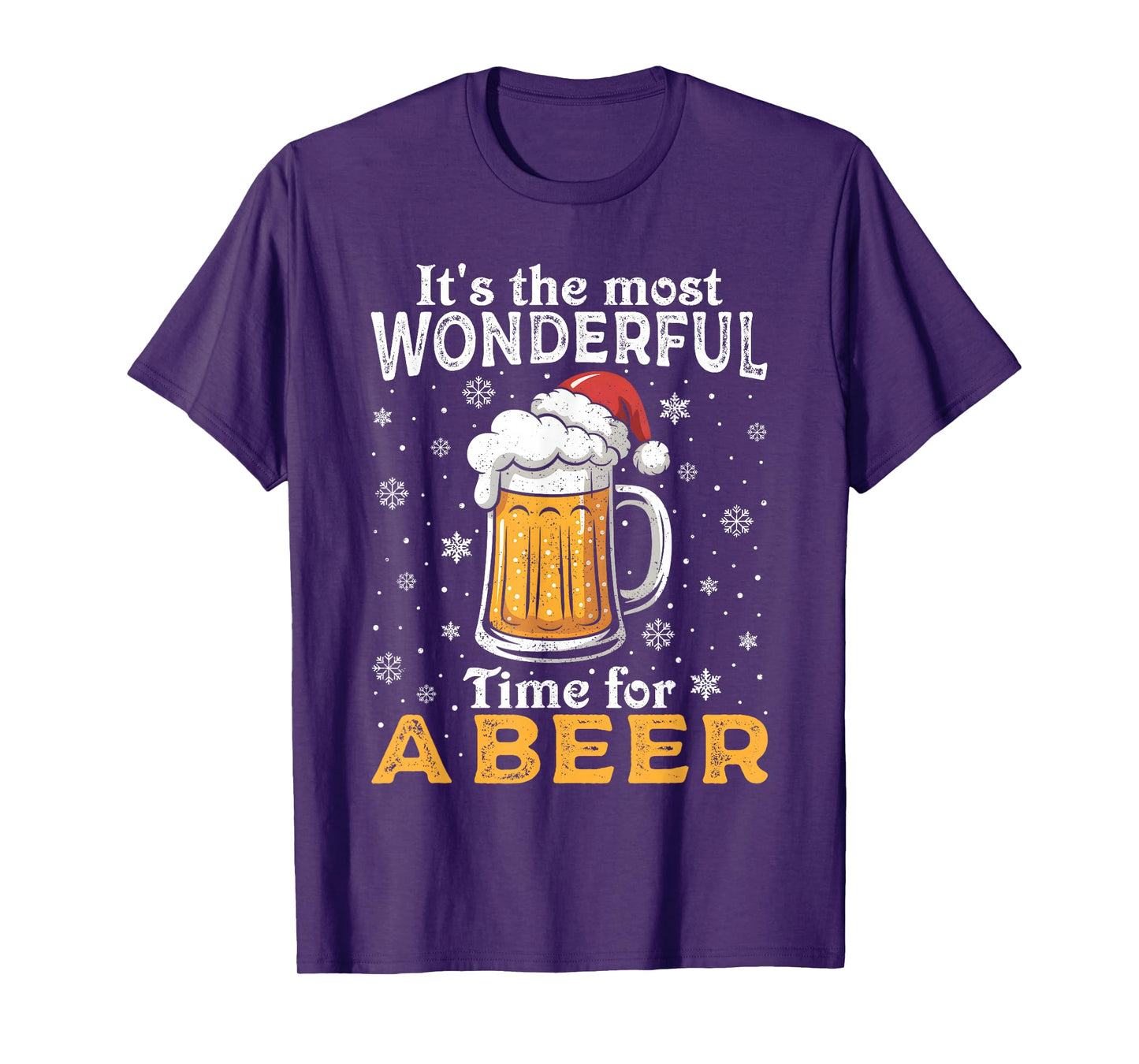 Funny Christmas Pajama Outfit Men Women Beer Mug Santa Hat T-Shirt