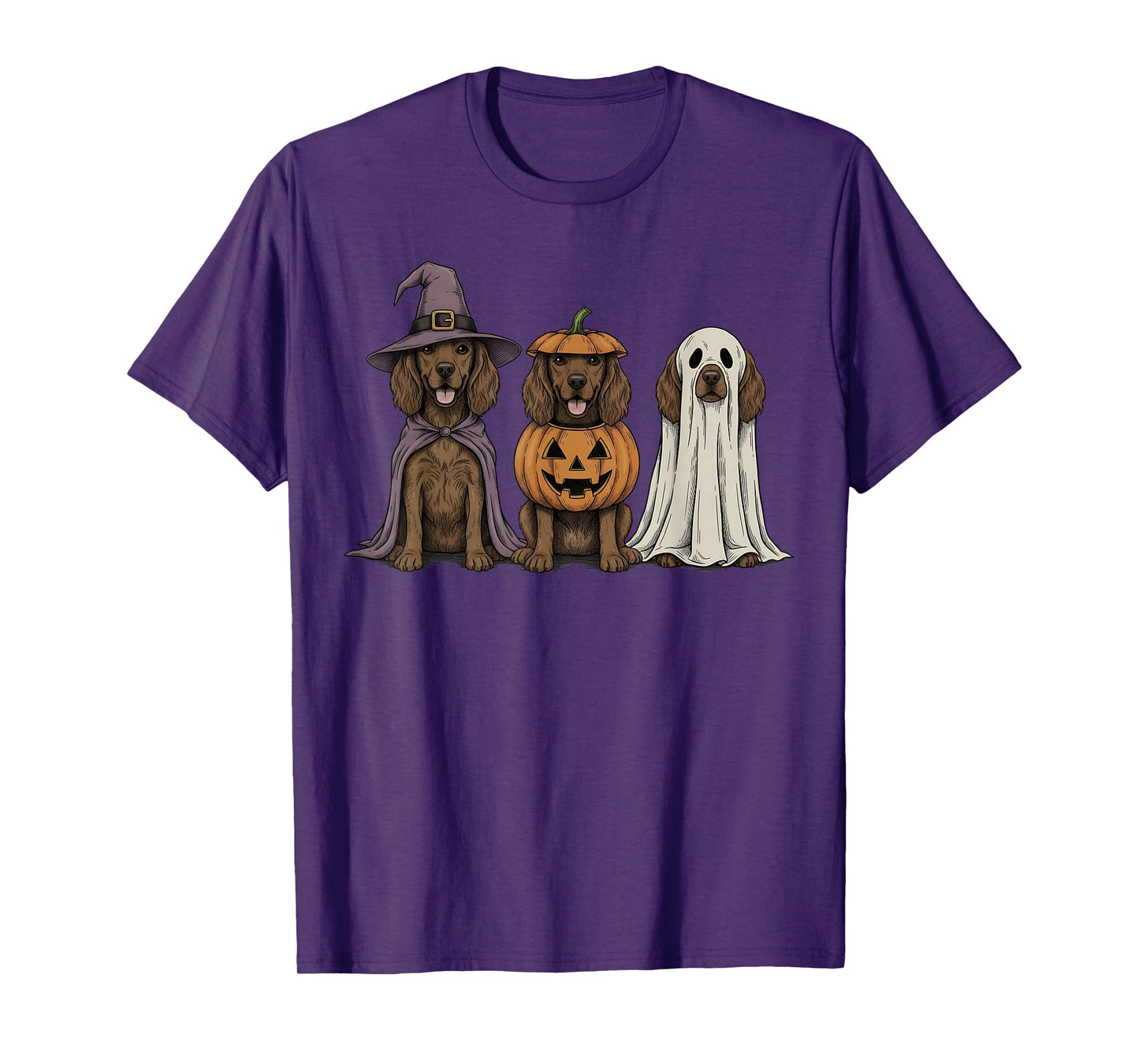 Spooky Ghost Boykin Spaniel Pumpkin Halloween Dog Lover T-Shirt