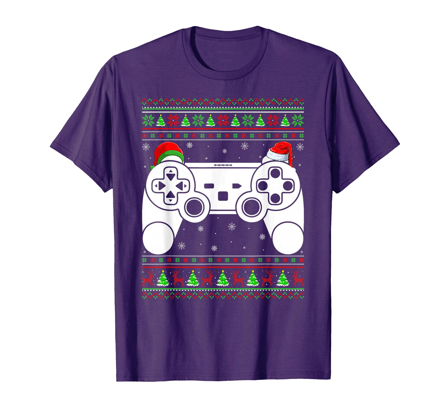 Ugly Christmas Sweater Video Game Controller Xmas Gamer Boys T-Shirt