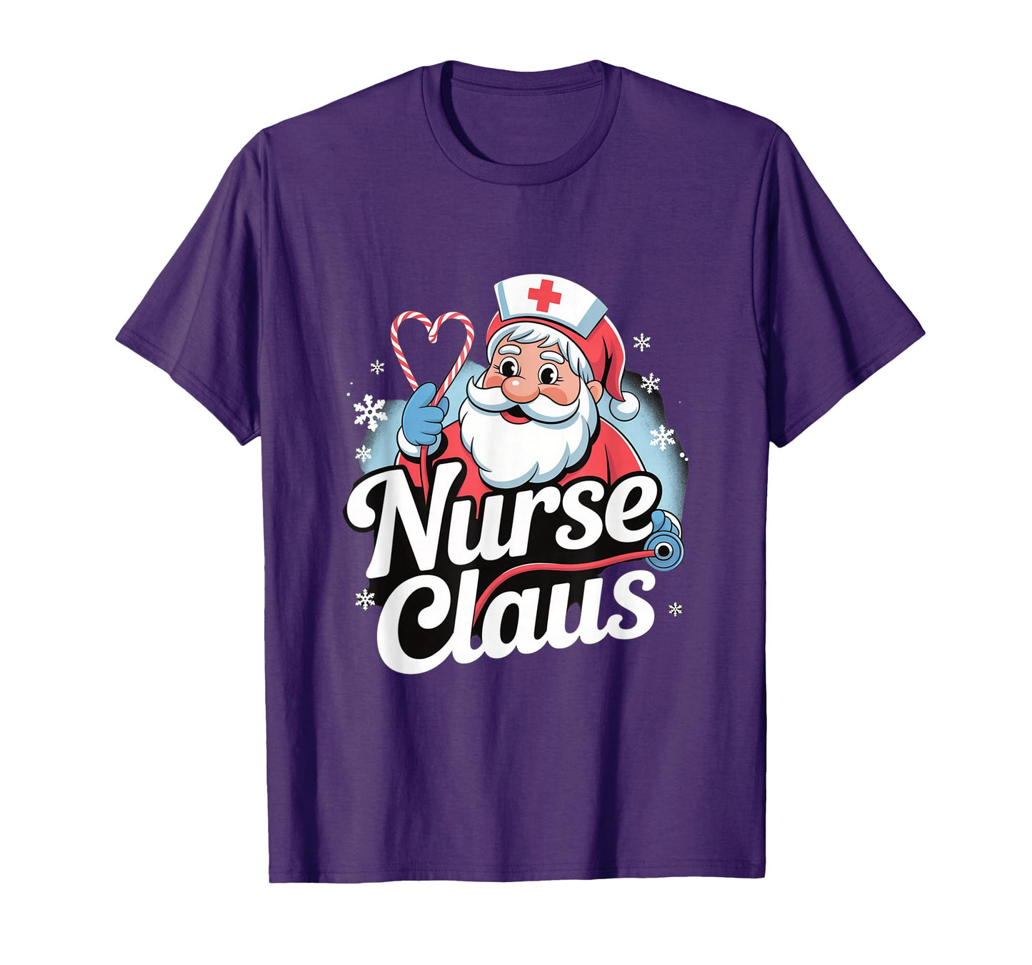 Nurse Claus Christmas Design with Santa Hat and Candy T-Shirt