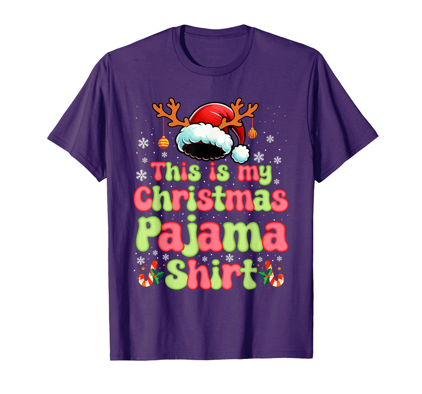 This is My Christmas Pajama Shirt Funny Xmas PJs Men Women T-Shirt