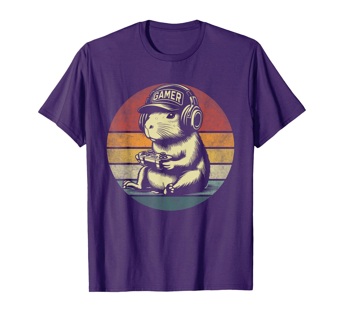 Funny Capybara Gaming Retro Rodent Capybara Video Games T-Shirt