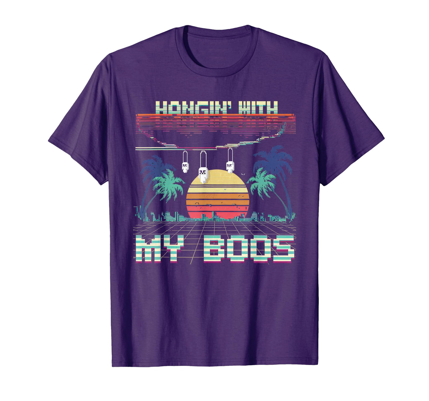 Hangin' with My Boos Tshirt Halloween Ghost Scary Witch Men T-Shirt