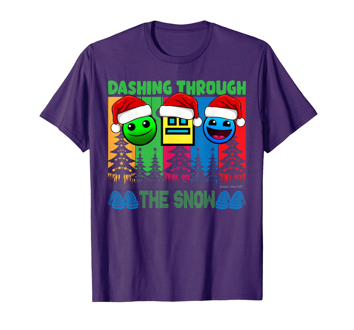 Sleep Dash Repeat Christmas Video Game Geometry Video Gamer T-Shirt