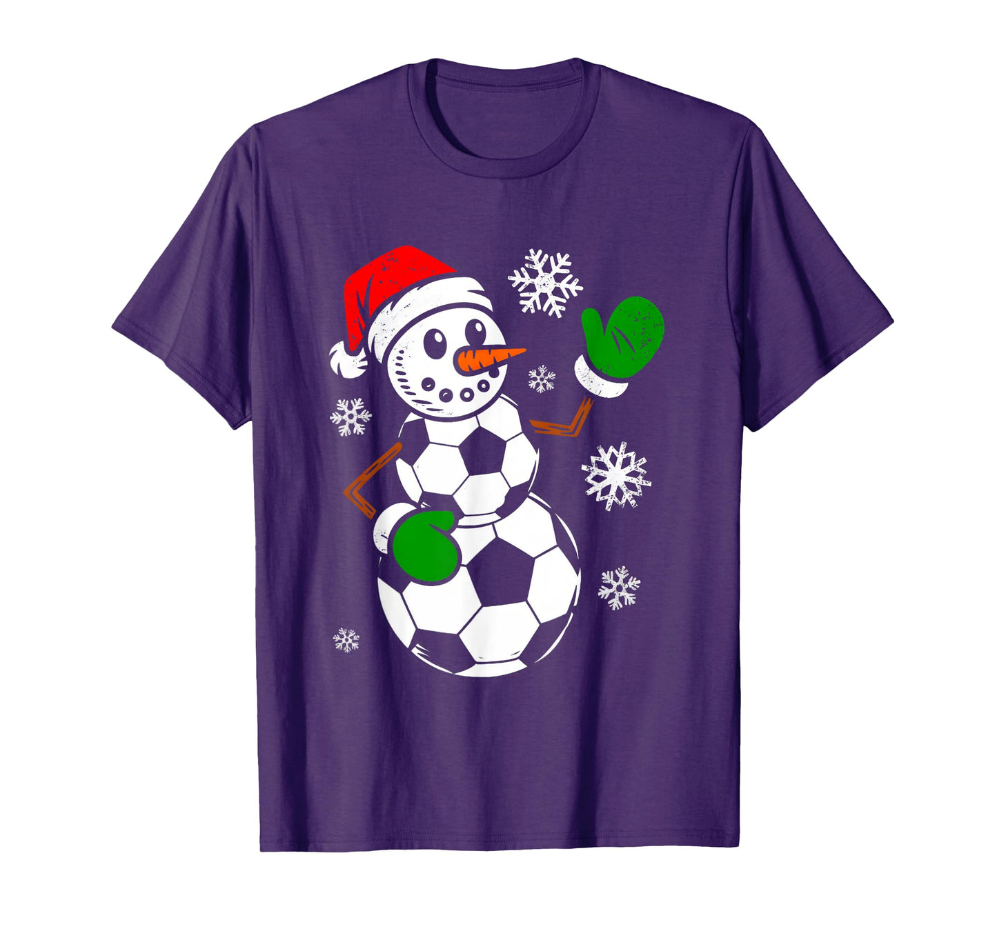 Soccer Santa Hat Snowman Xmas Funny Soccer Lover Christmas T-Shirt