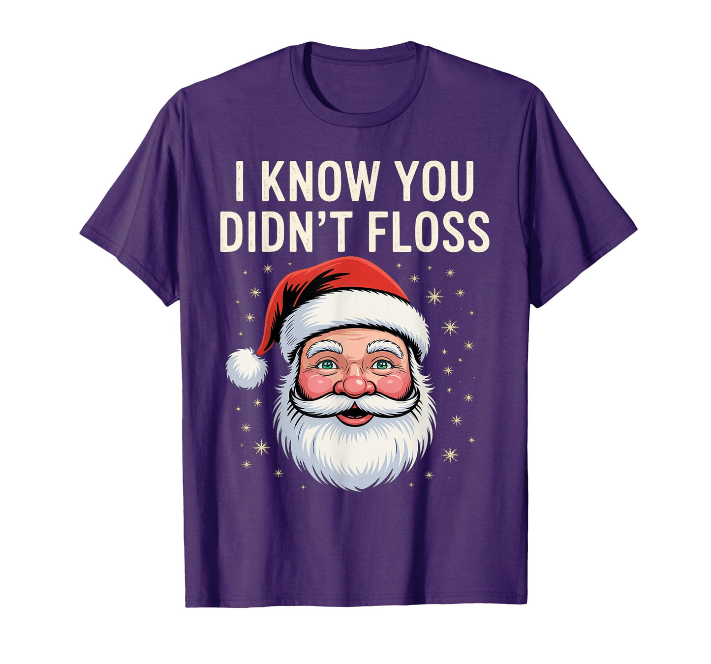 I Know You Didn't Floss Dental Hygienist Xmas Retro Santa T-Shirt