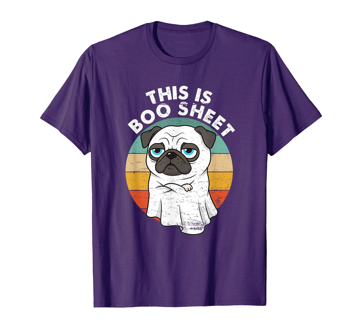 This is Boo Sheet Pug Dog Retro Halloween Funny Dog T-Shirt