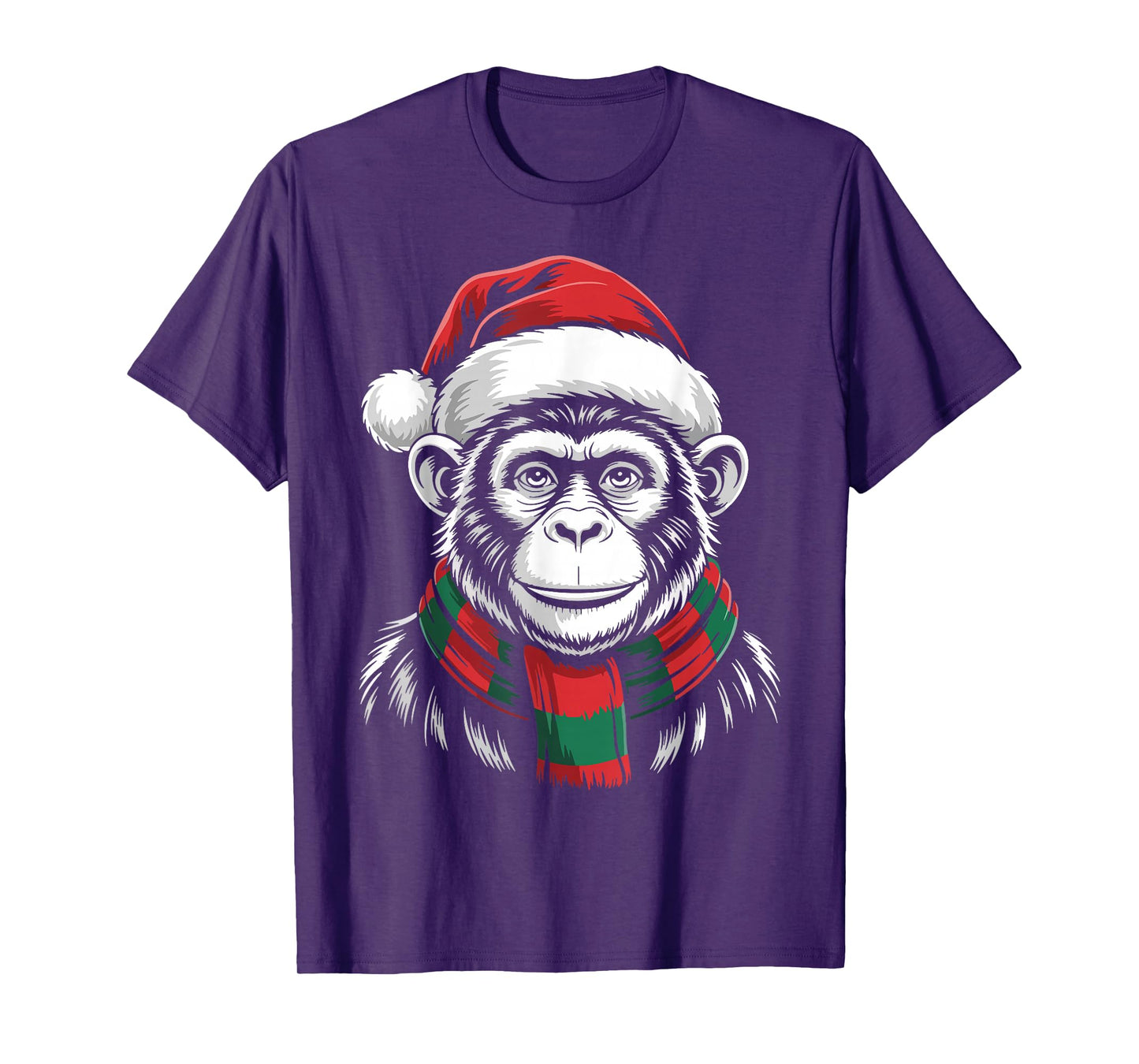 Ape Xmas Santa Hat Scarf Christmas Costume T-Shirt