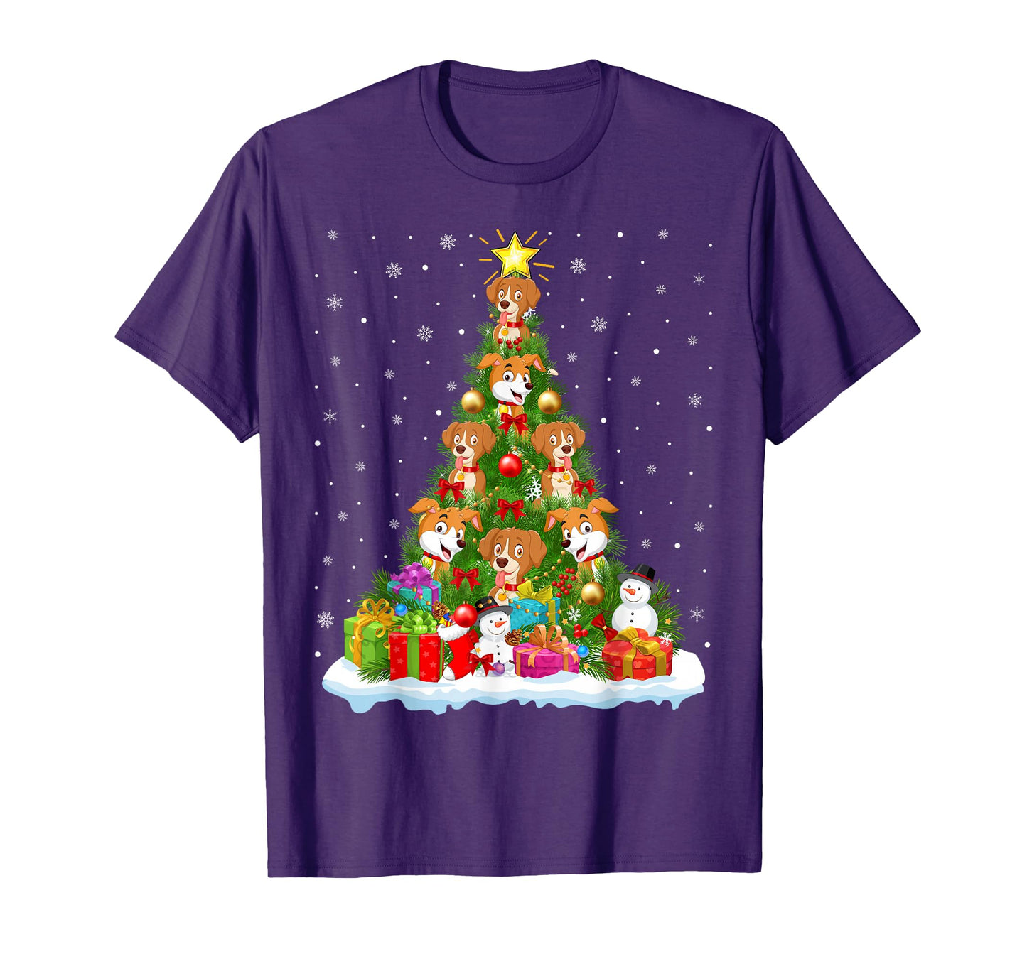 Puppy Dogs Christmas Tree Holiday Decor Funny Xmas Lights T-Shirt