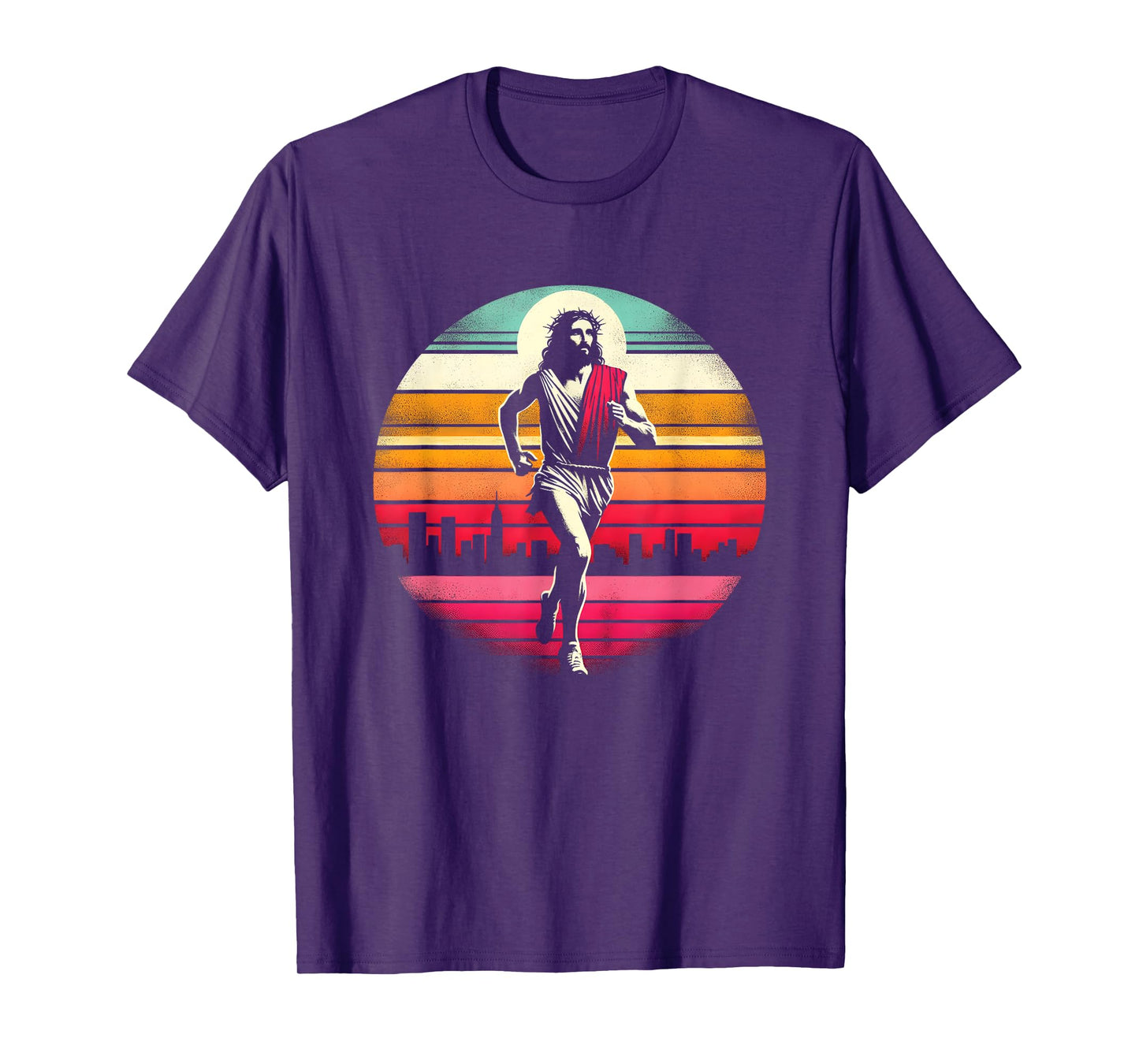 Jesus Marathon Runner - Funny Christian Religious Running T-Shirt, Small