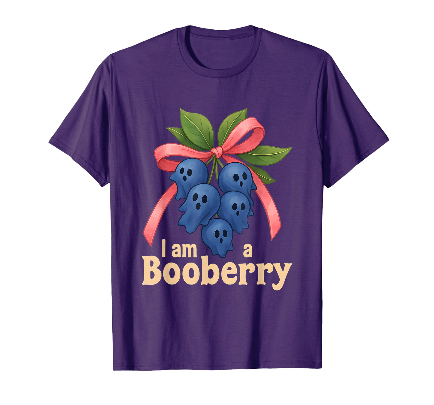 I Am a Booberry Cute Ghost Blueberry Halloween Pun T-Shirt