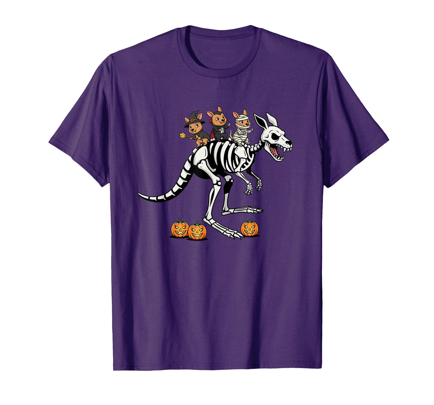 Kangaroo Skeleton Mummy Witch Halloween Kids Mens Womens T-Shirt