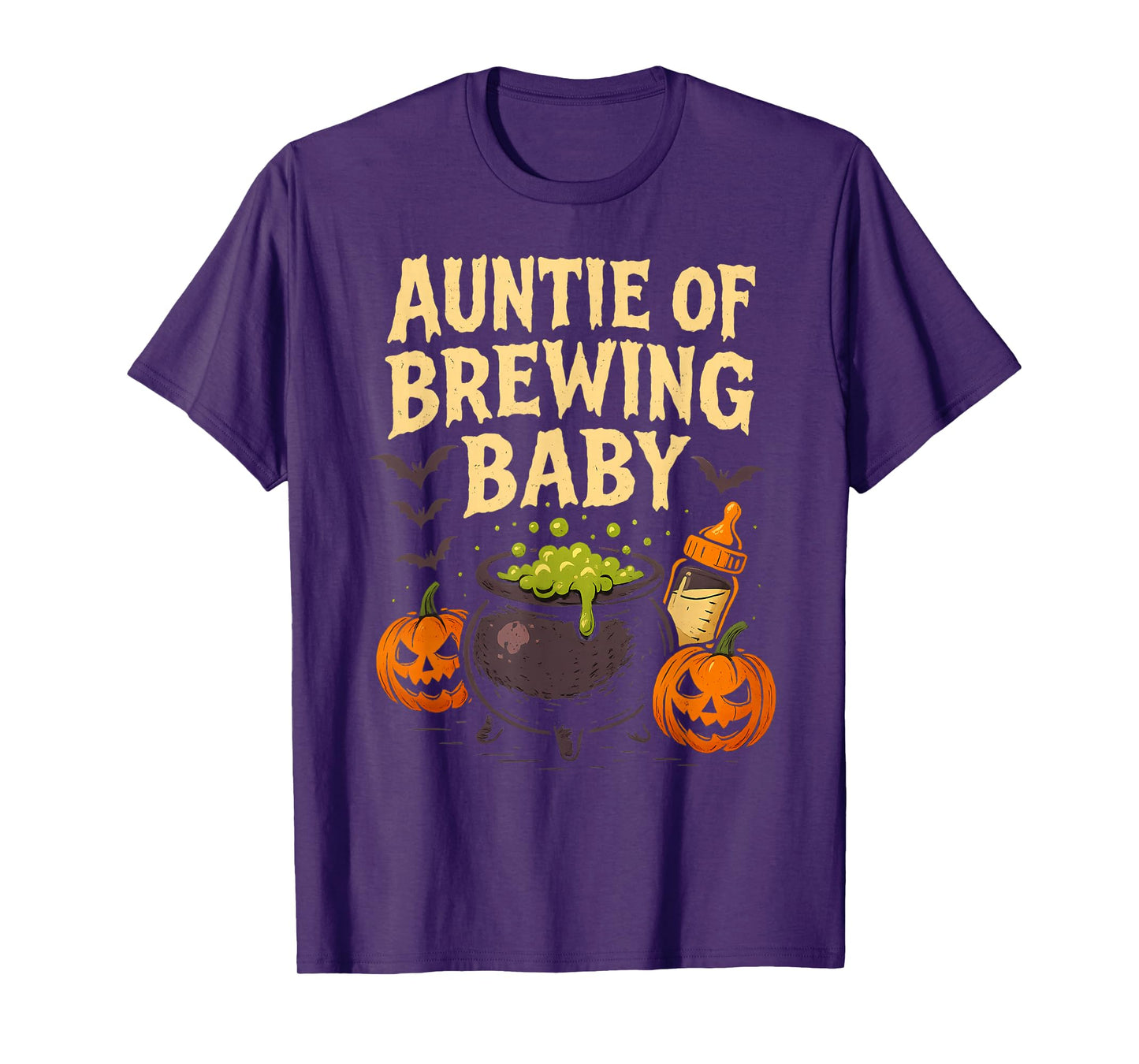 Auntie of Brewing Baby Halloween Spooky T-Shirt