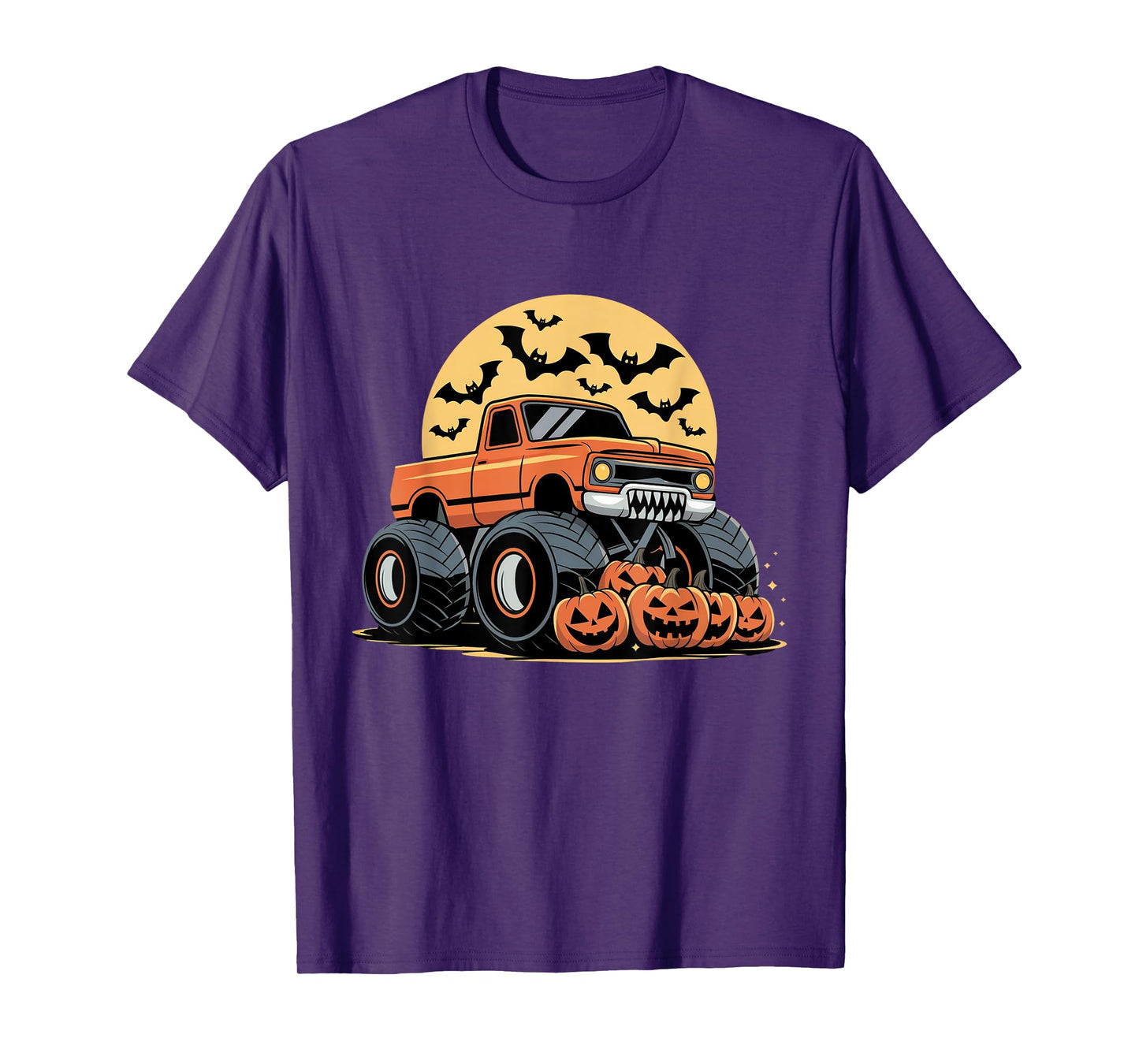 Halloween Shirts for Kids Boys Monster Truck Pumpkins T-Shirt