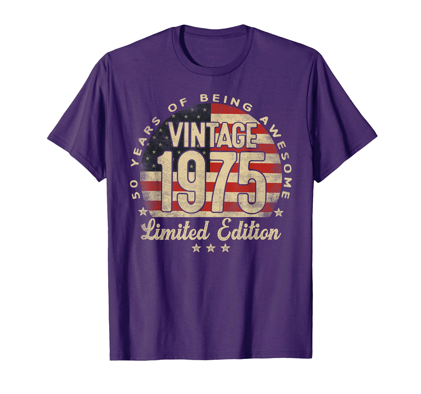 Vintage 1975 Limited Edition 50-Year-Old Gifts USA Flag T-Shirt