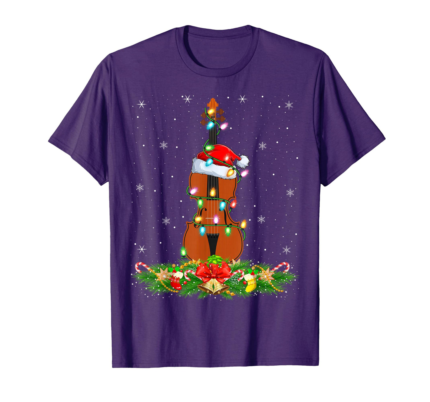Cello Christmas Lights Cellist Musician Cello Player Xmas T-Shirt
