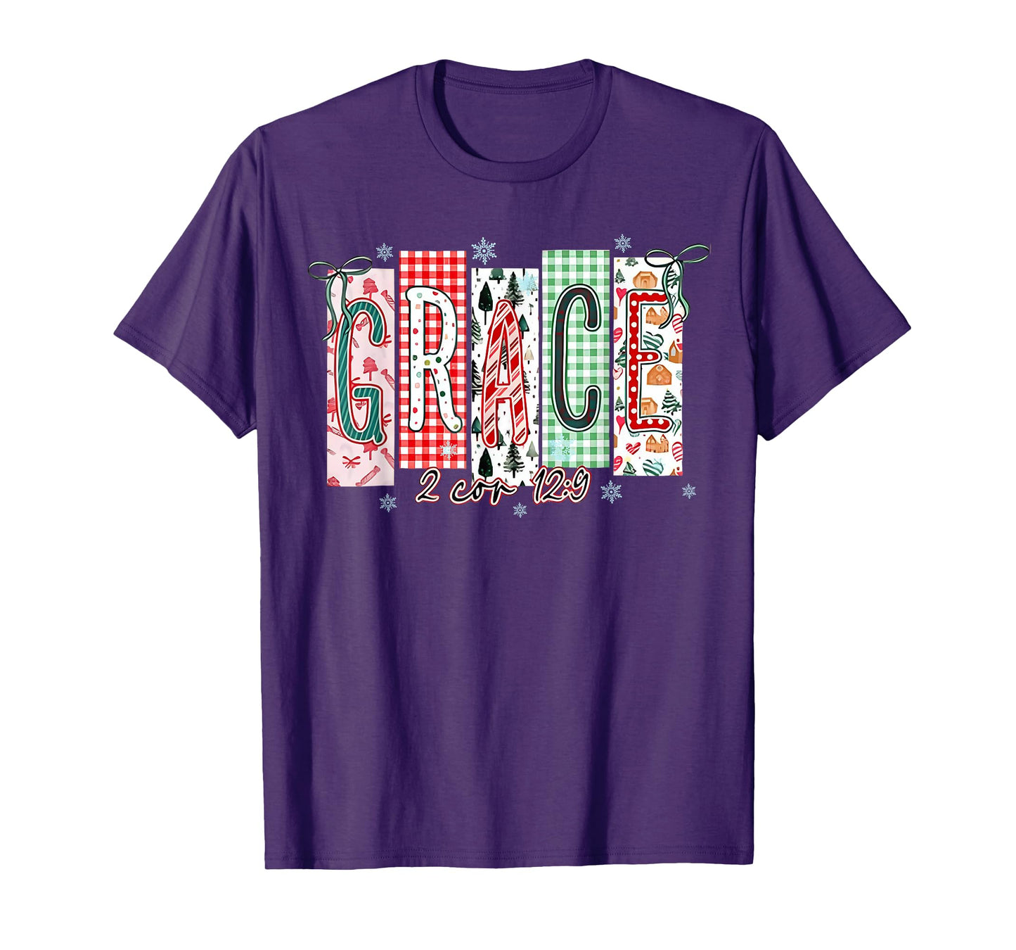 Grace Christmas Santa Coquette Bow Women Girls T-Shirt