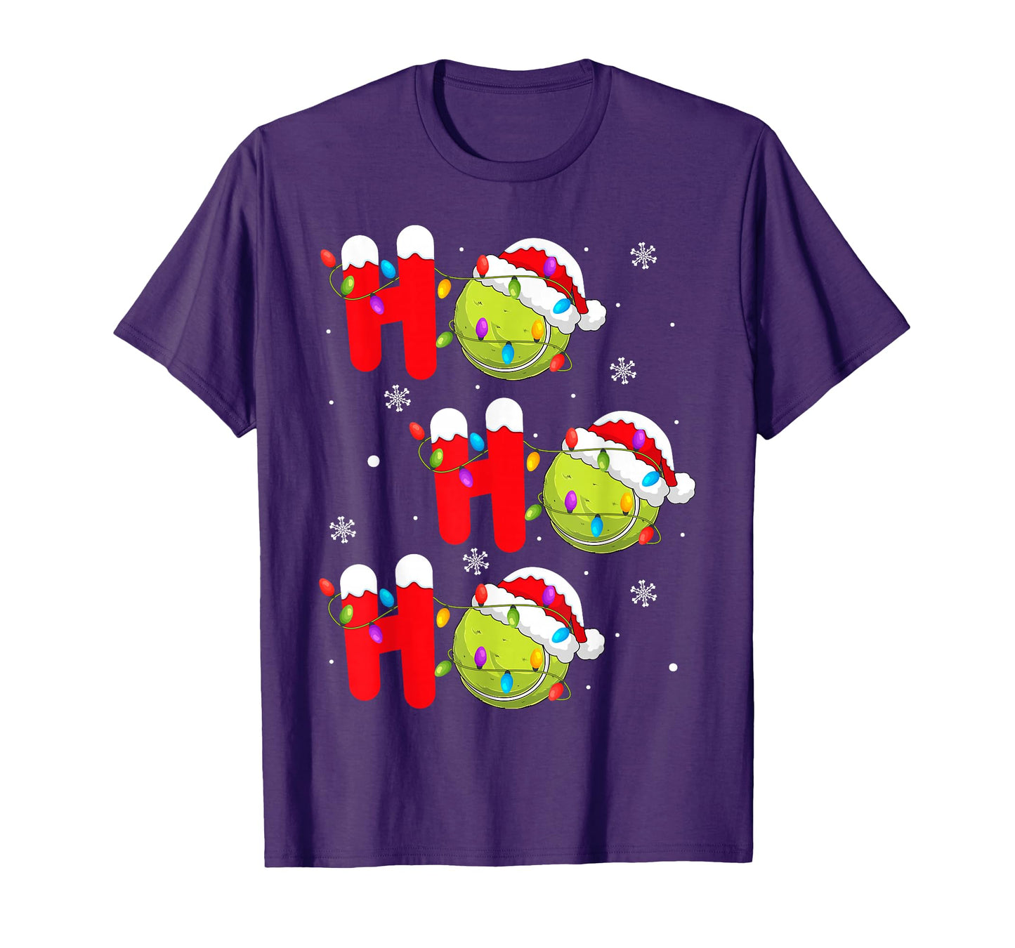 Tennis Ball Christmas Ho Ho Ho Santa Sports Player Xmas T-Shirt