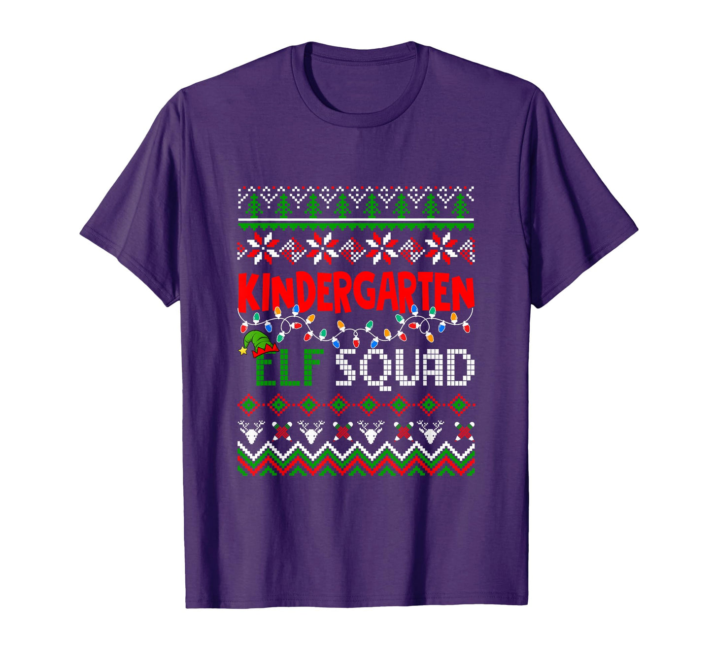 Kindergarten Elf Squad Christmas Sweater Students Teachers T-Shirt