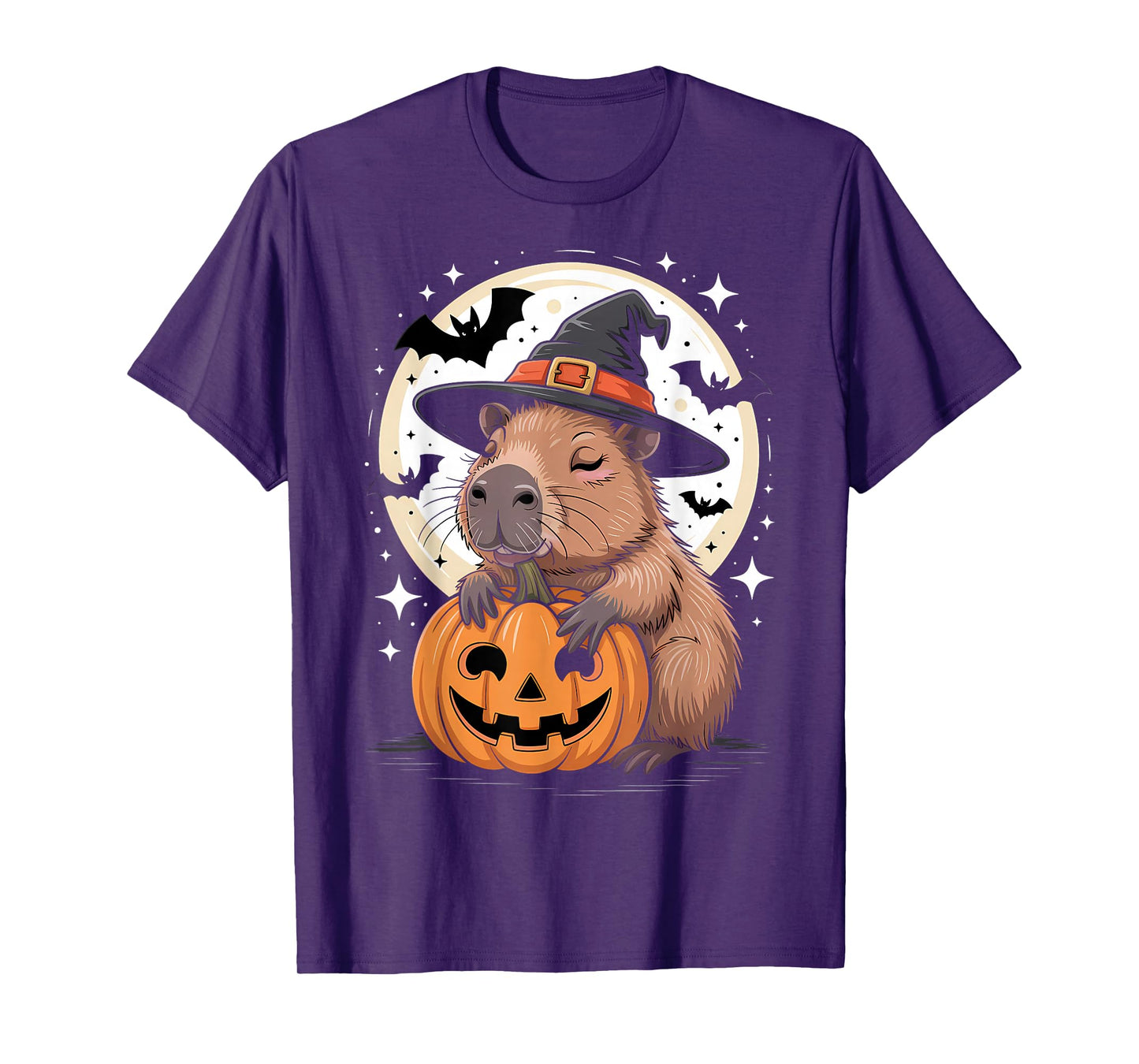 Halloween Capybara Witch Hat Pumpkin Spooky T-Shirt