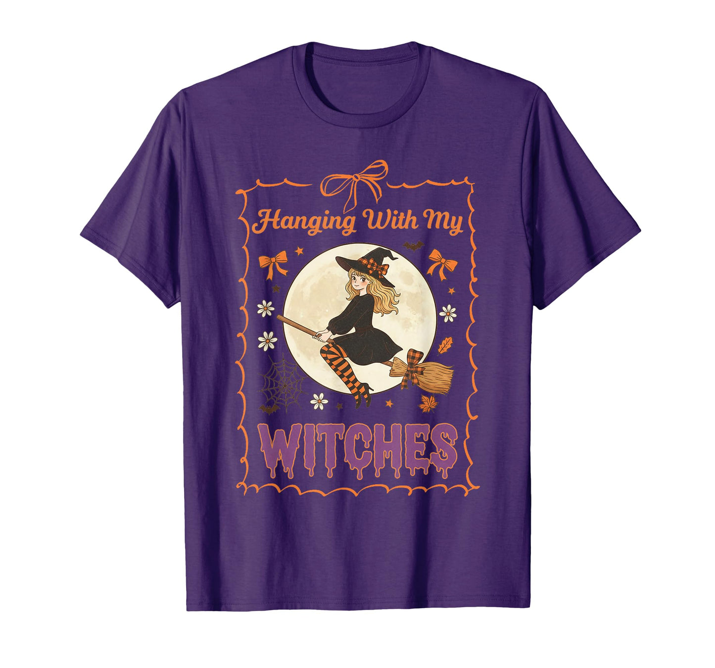 Halloween Cute Coquette Bow Hanging with My Witches T-Shirt