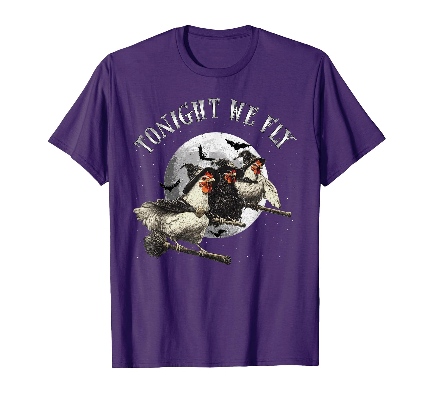 Tonight We Fly Funny Chicken Witches Halloween T-Shirt