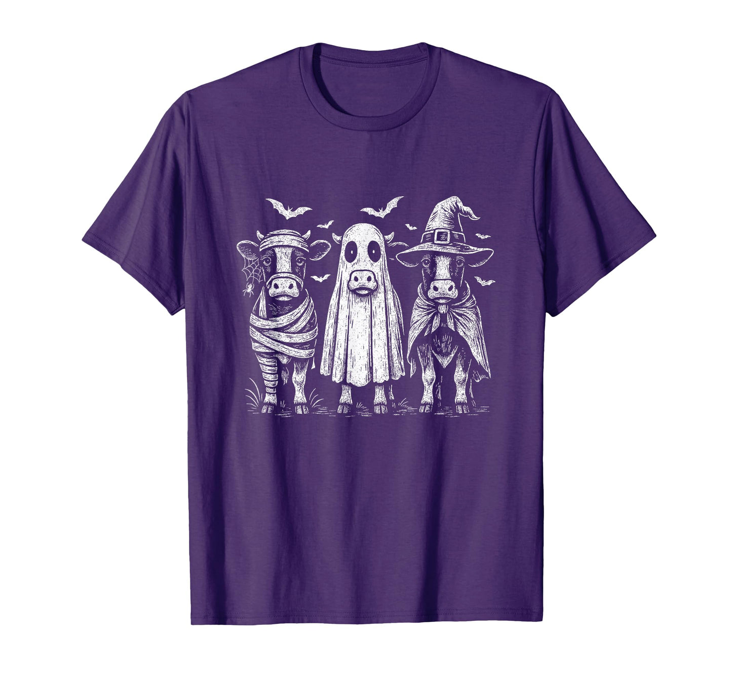 Funny Ghost Cow Halloween Cow Lover Cow Witch Spooky Season T-Shirt