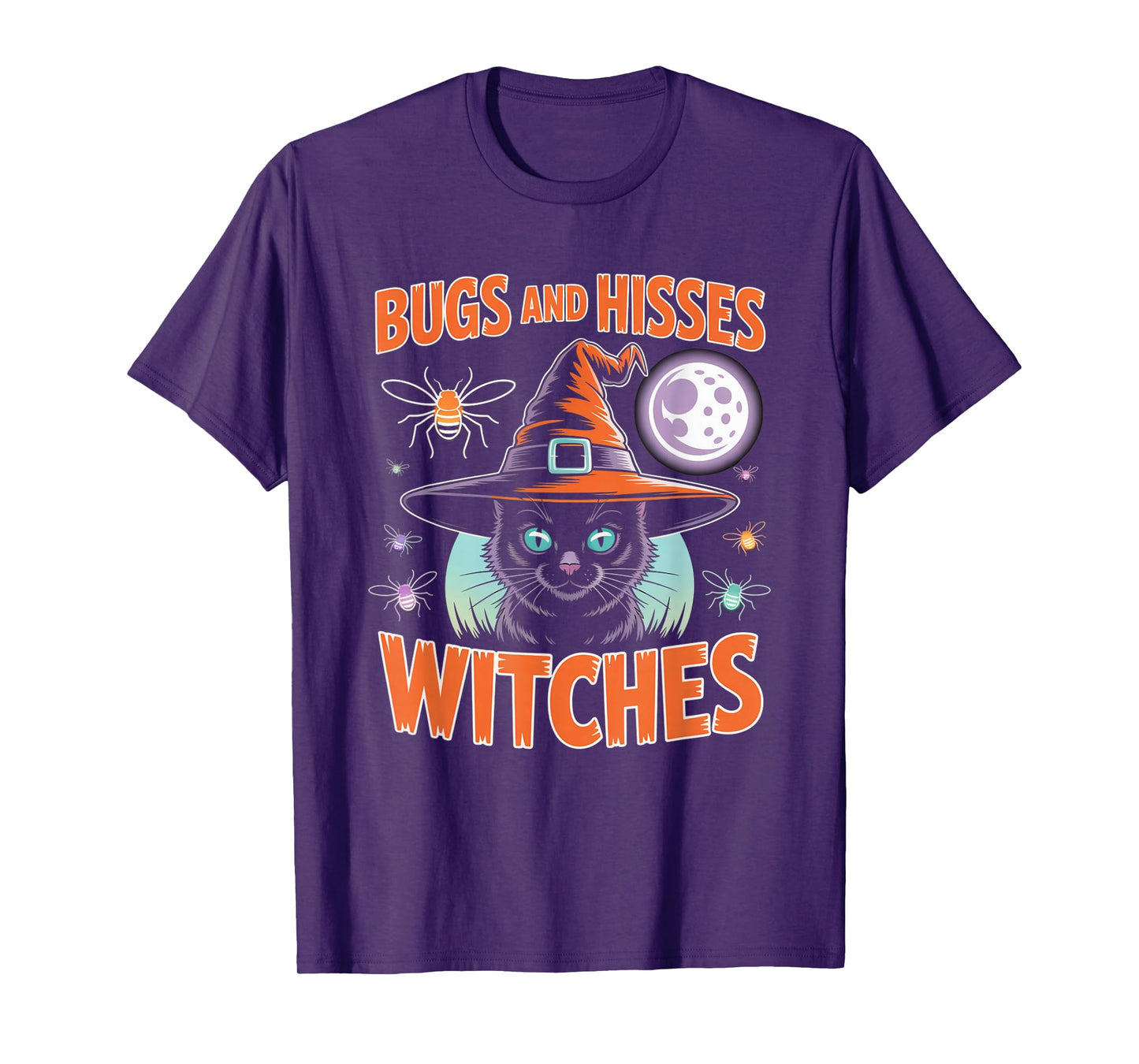 Gothic Cat Magic Moon Halloween Witch Apparel T-Shirt