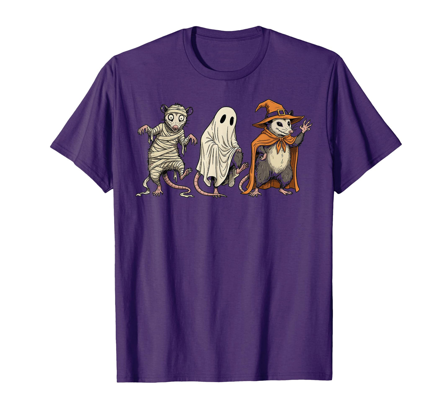 Halloween Possum Mummy Ghost Witch Costume Funny T-Shirt