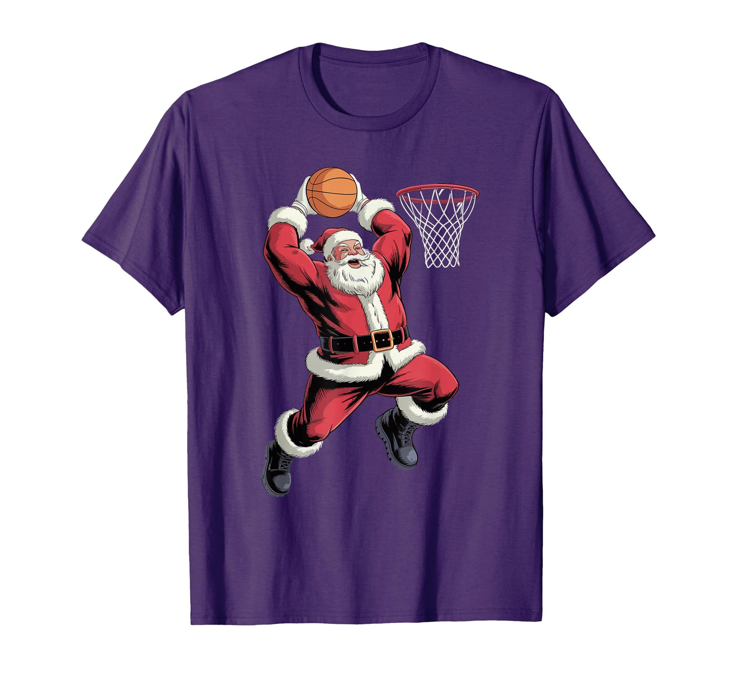 Santa Playing Basketball Funny Holiday Christmas Xmas Pajama T-Shirt