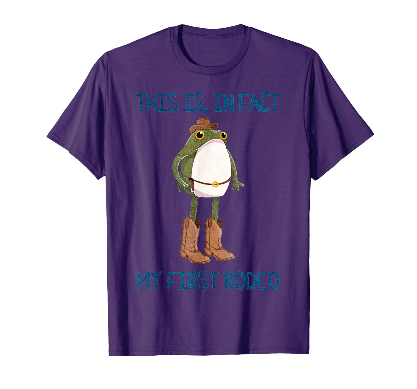 Funny Quote This Is In Fact My First Rodeo Retro Cowboy Frog T-Shirt