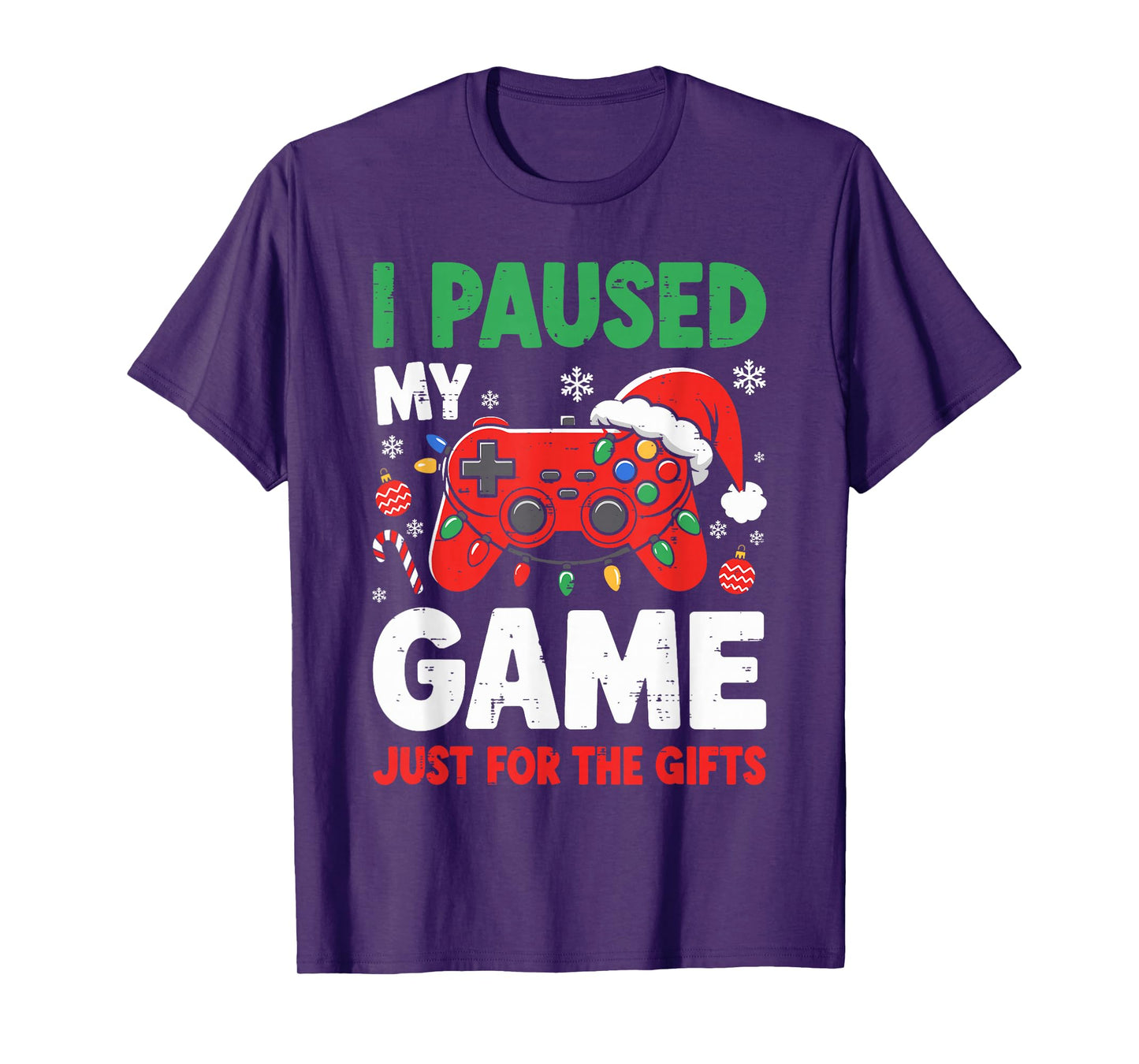 I Paused My Game Just for The Christmas Gamer Xmas Men Kids T-Shirt