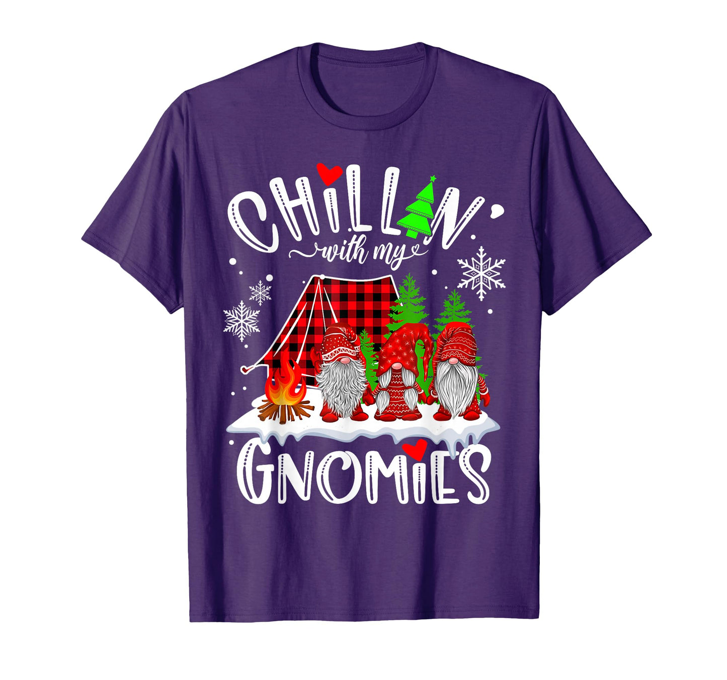 Chillin with My Gnomies Christmas Lights Gnomes in Tribe T-Shirt