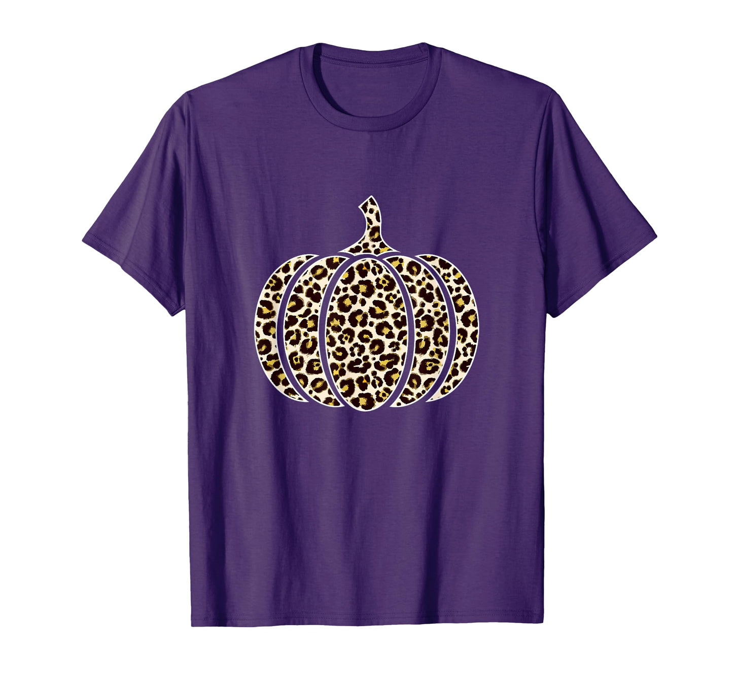 Funny Halloween Pumpkin Leopard Print for Women Teen Girls T-Shirt