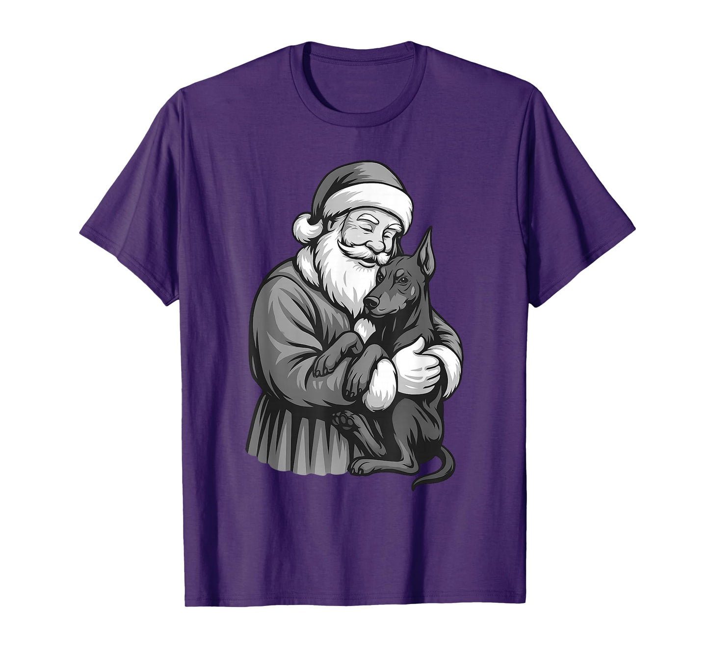 Doberman Pinscher Santa Claus Christmas Dog Lover T-Shirt