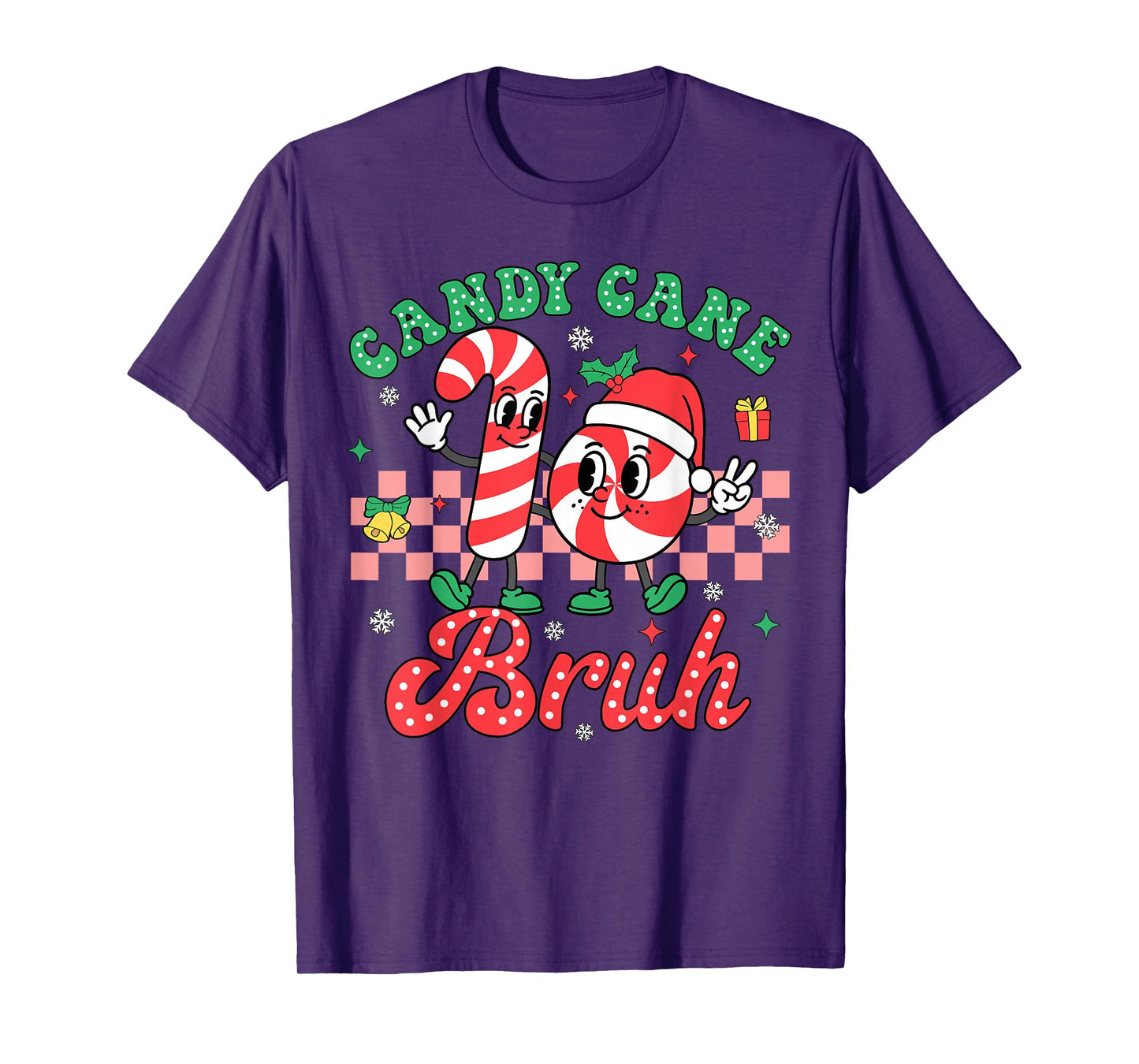 Candy Cane Bruh Christmas Love Candy Boys Girls Kids Xmas T-Shirt