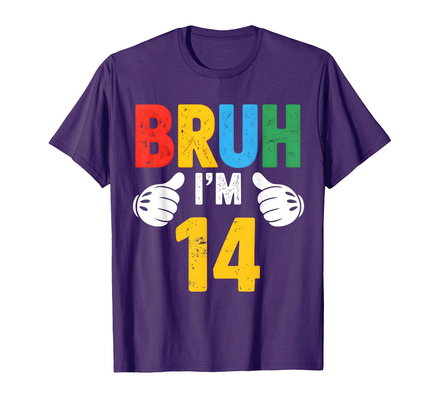 Bruh I'm 14 Years Old Vintage It's My 14th Birthday Boy Girl T-Shirt